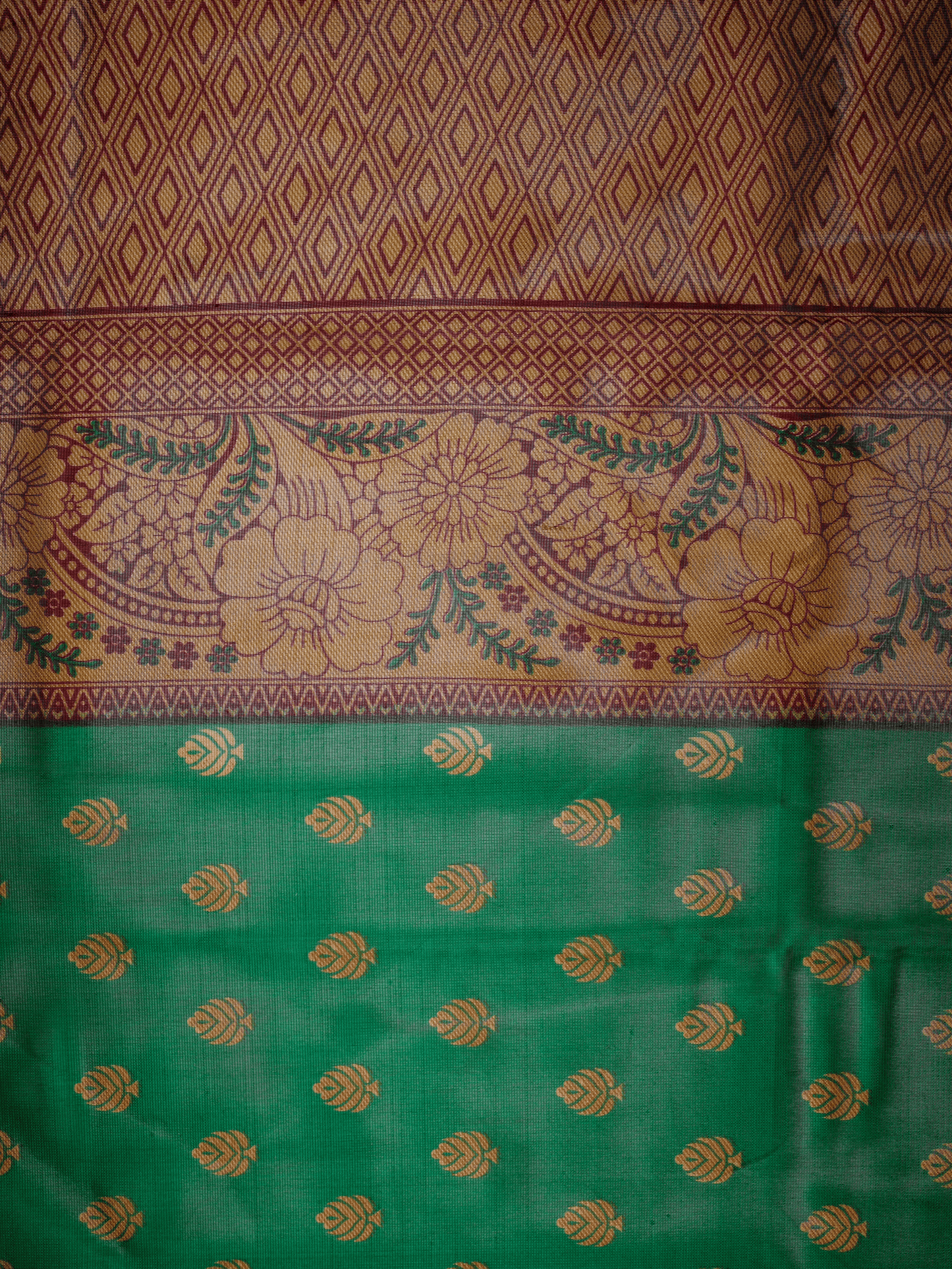 Chanderi Butti Green Saree