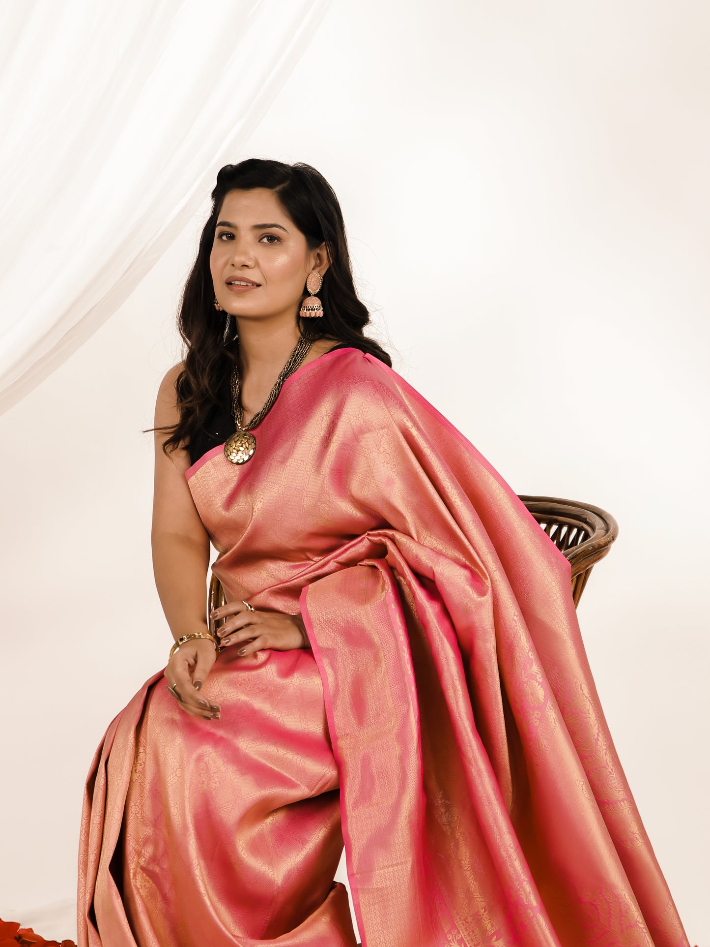 Brocade Pink Saree