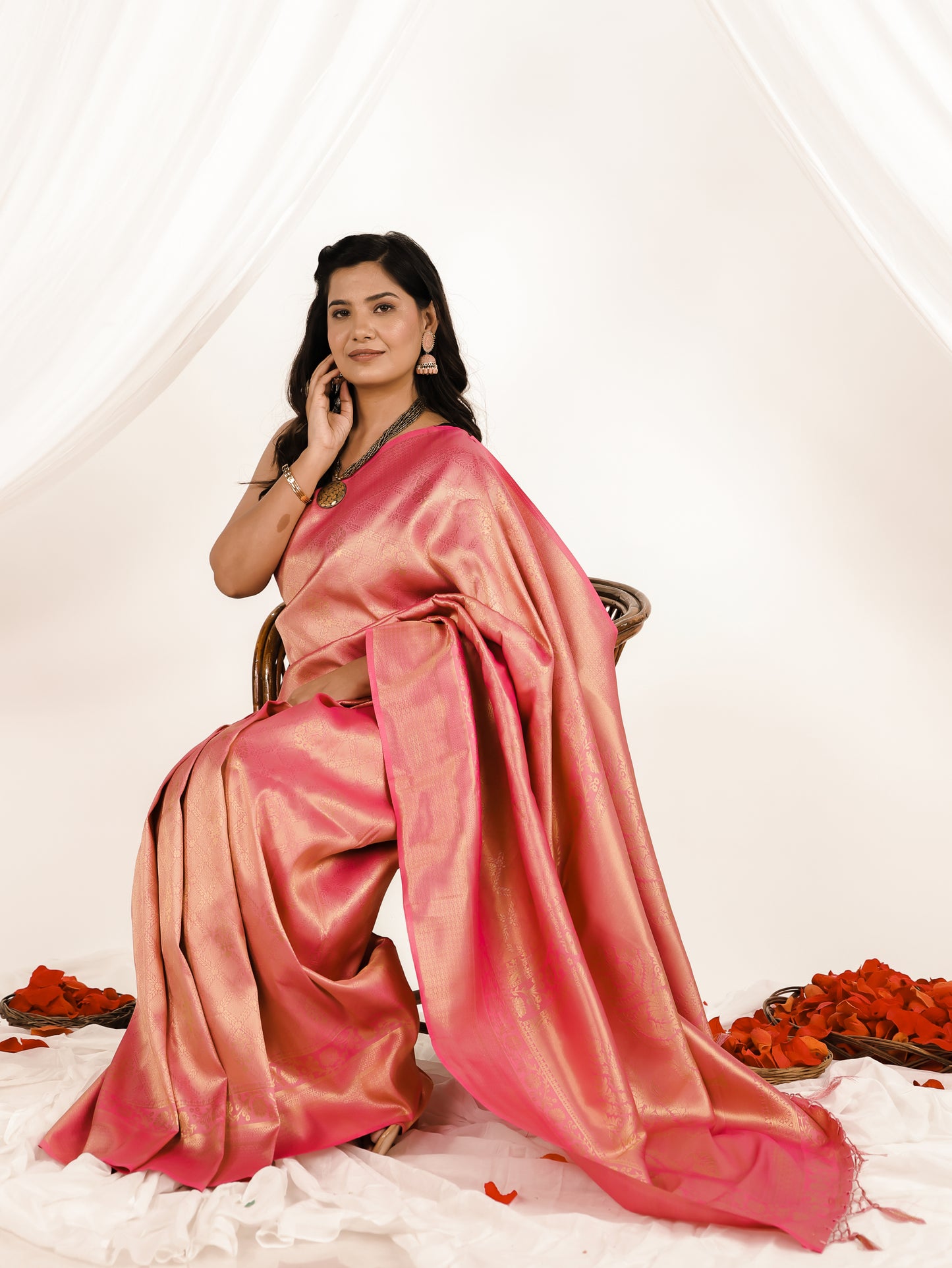 Brocade Pink Saree