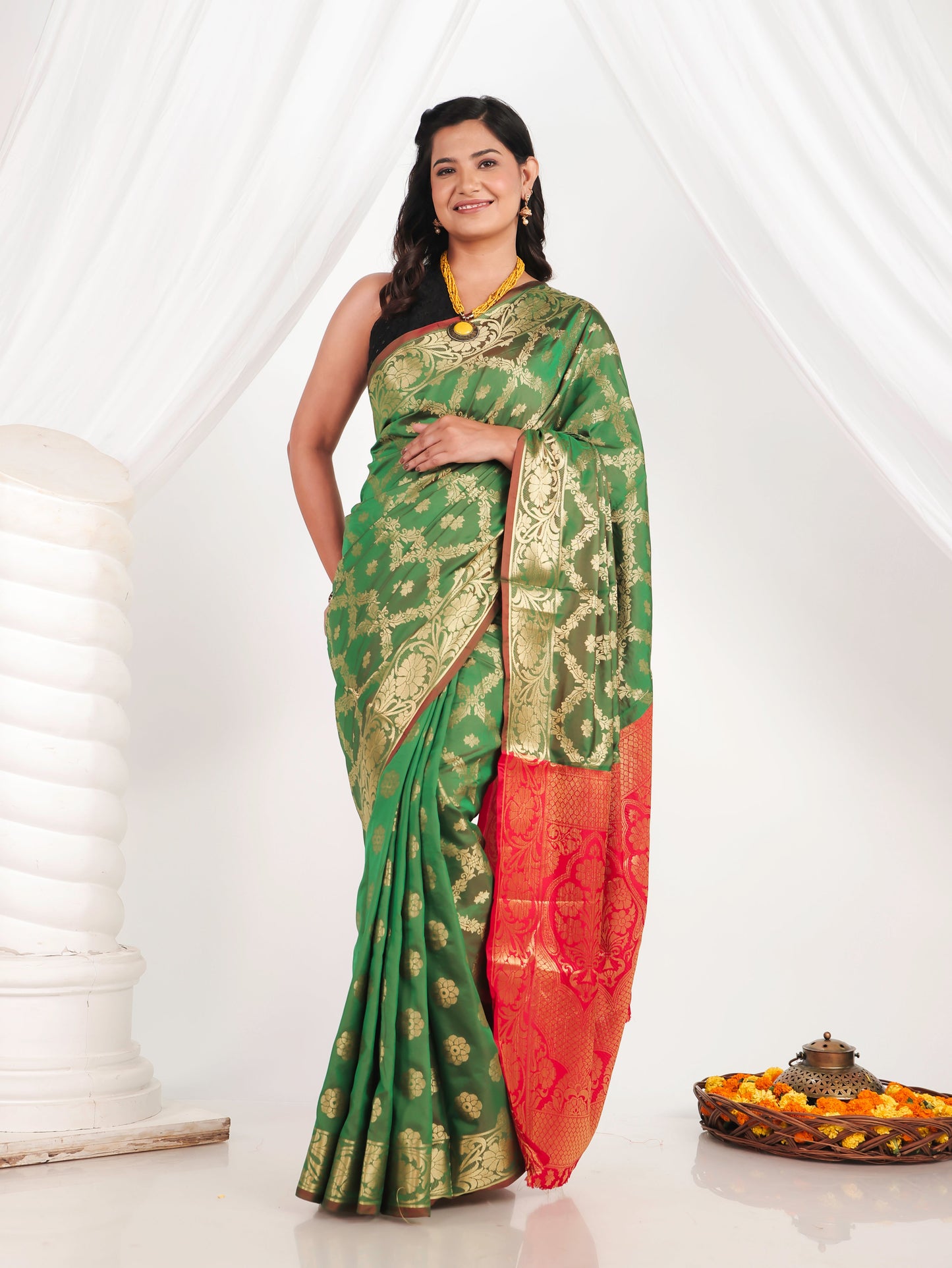 Brocade Green Saree
