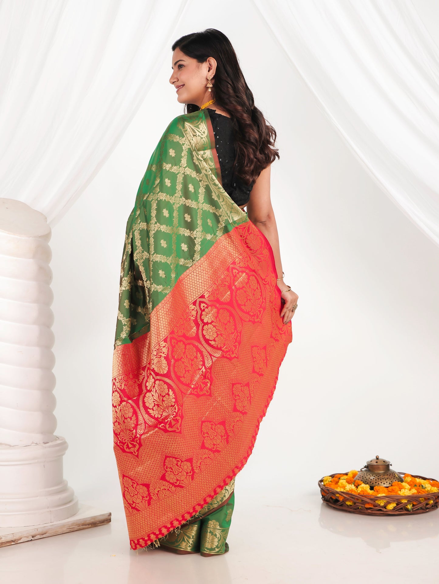 Brocade Green Saree