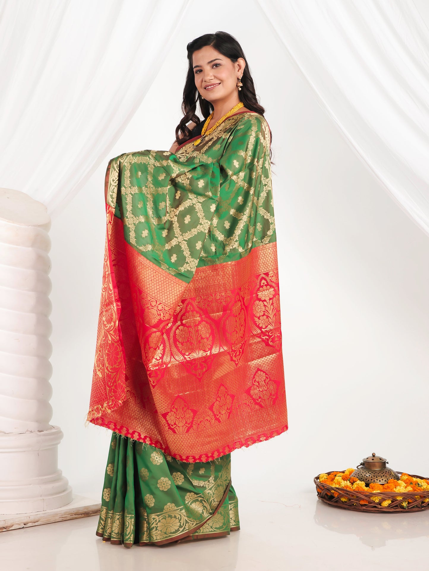Brocade Green Saree