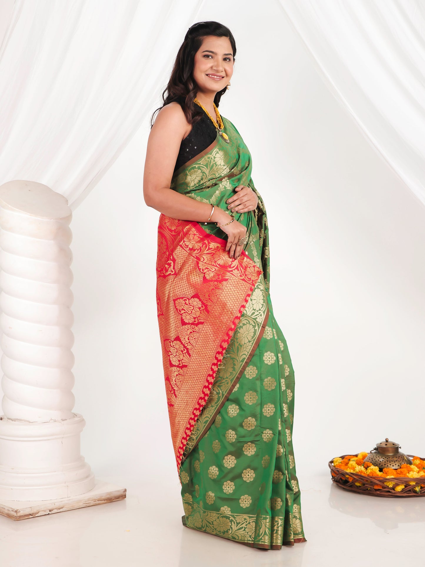 Brocade Green Saree