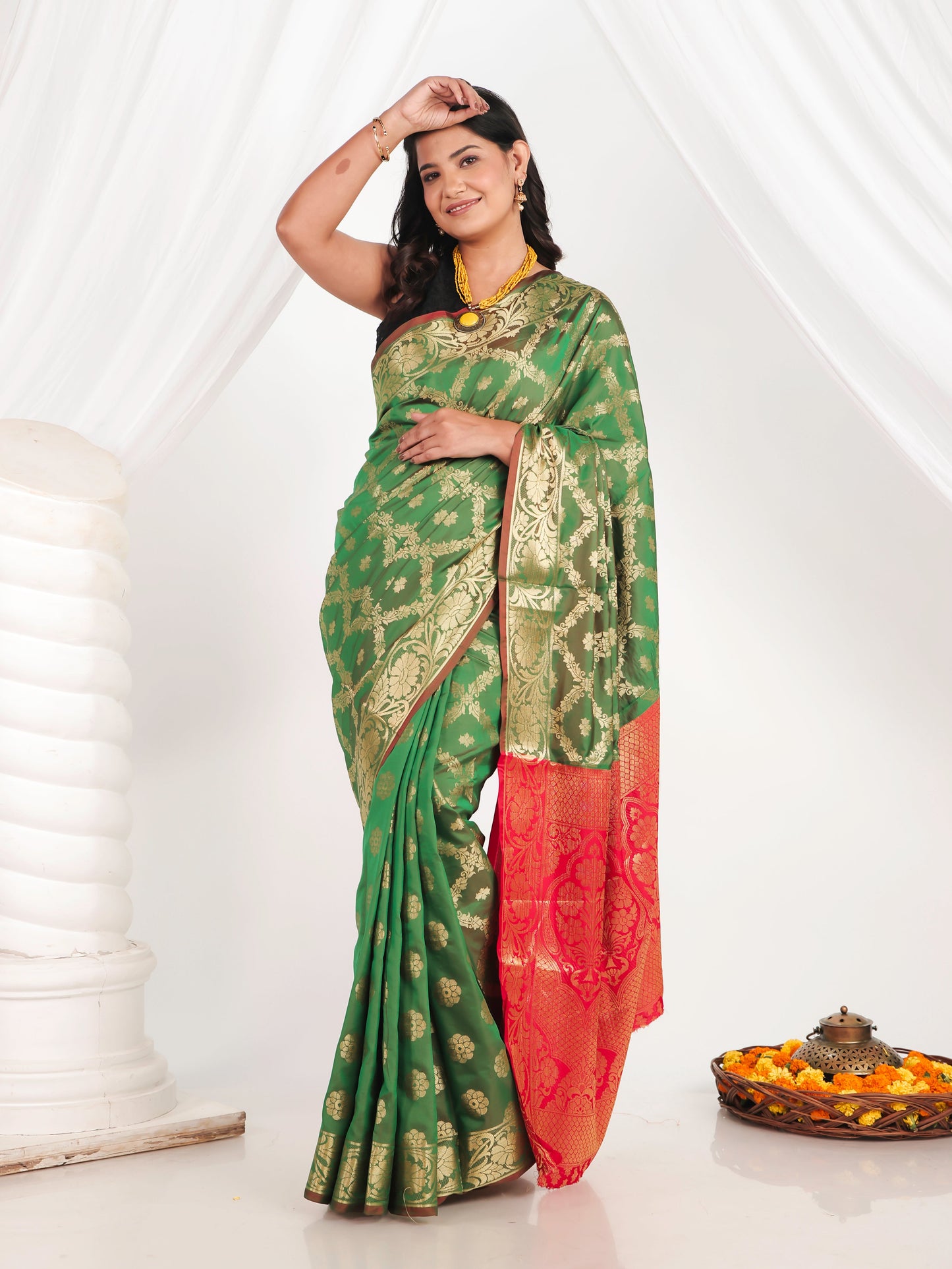 Brocade Green Saree
