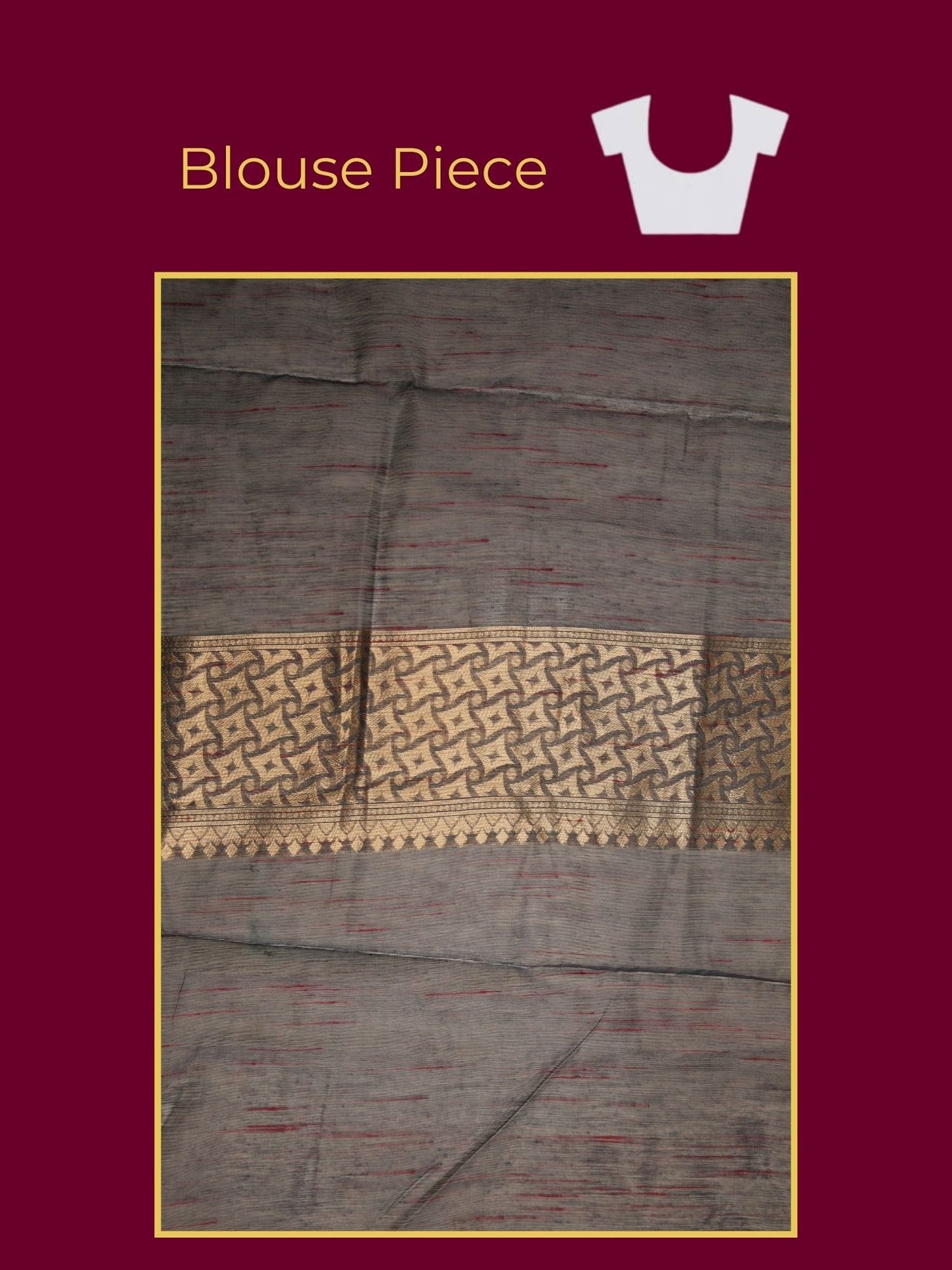 Jacquard Silk Dark Grey Saree