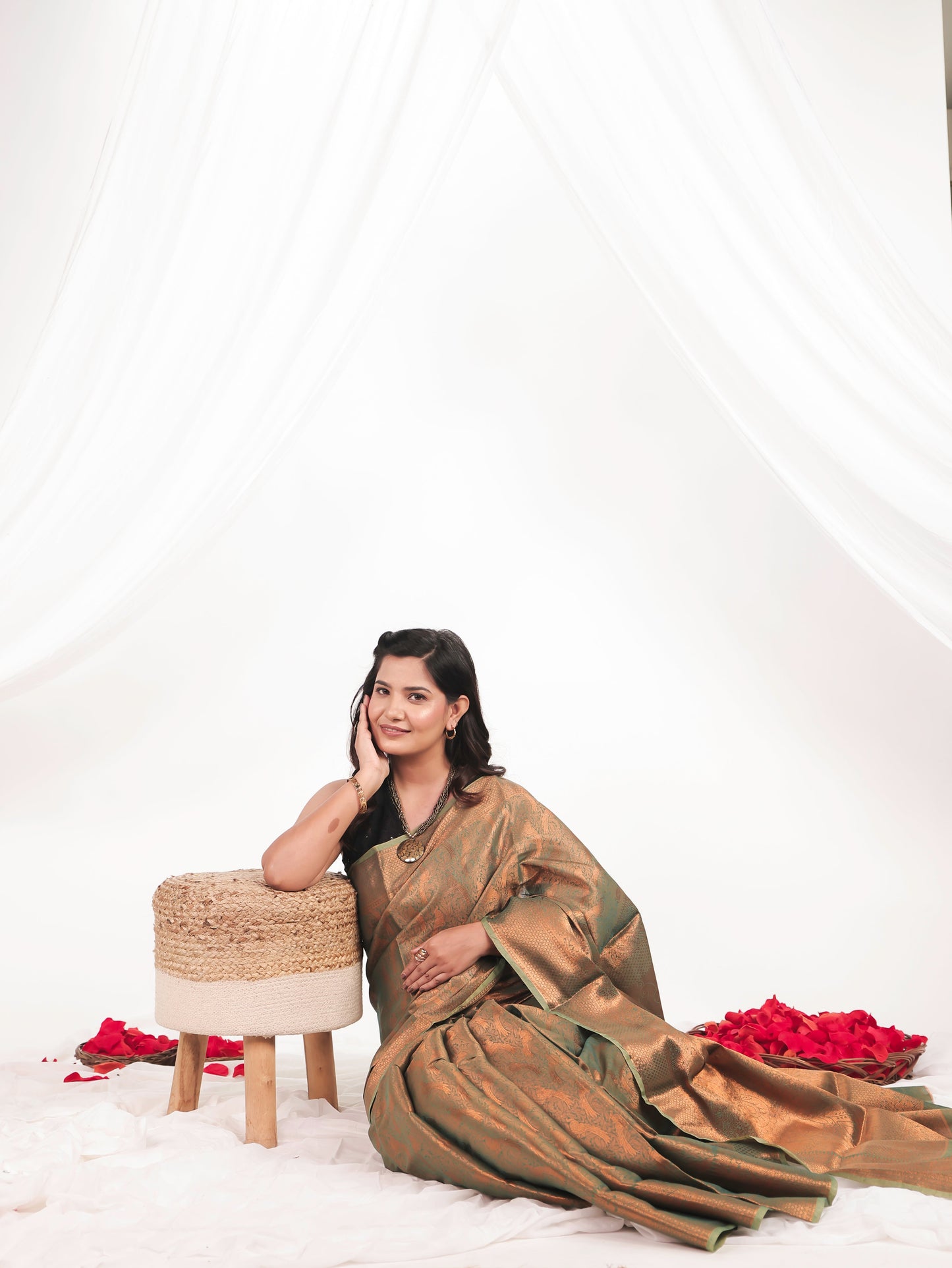 Gold Tissue Gold Saree