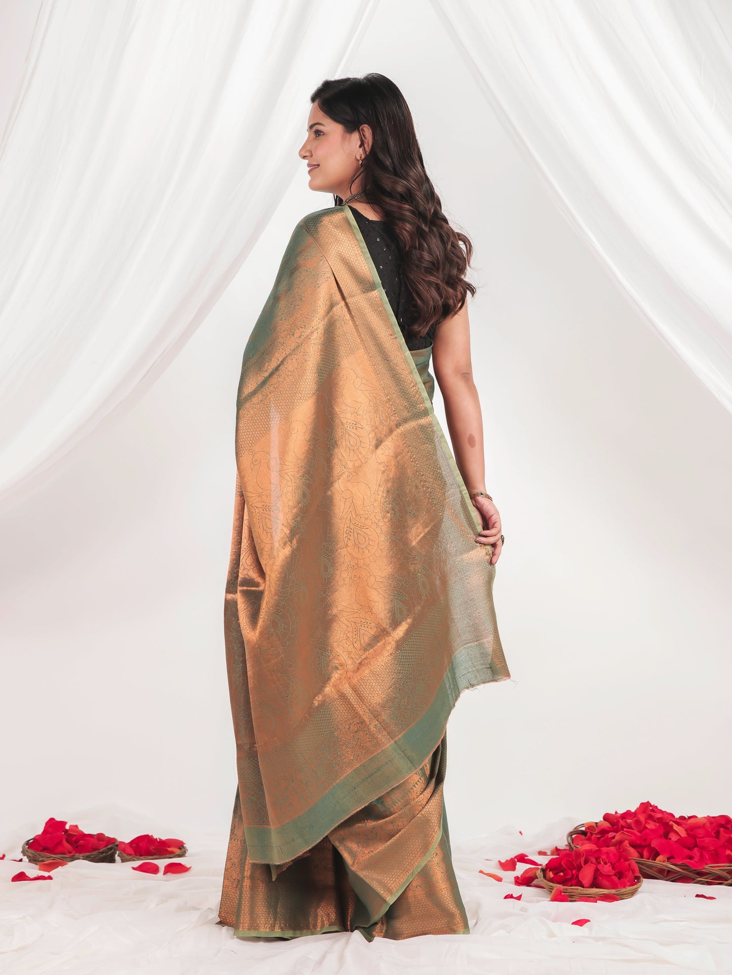 Gold Tissue Gold Saree