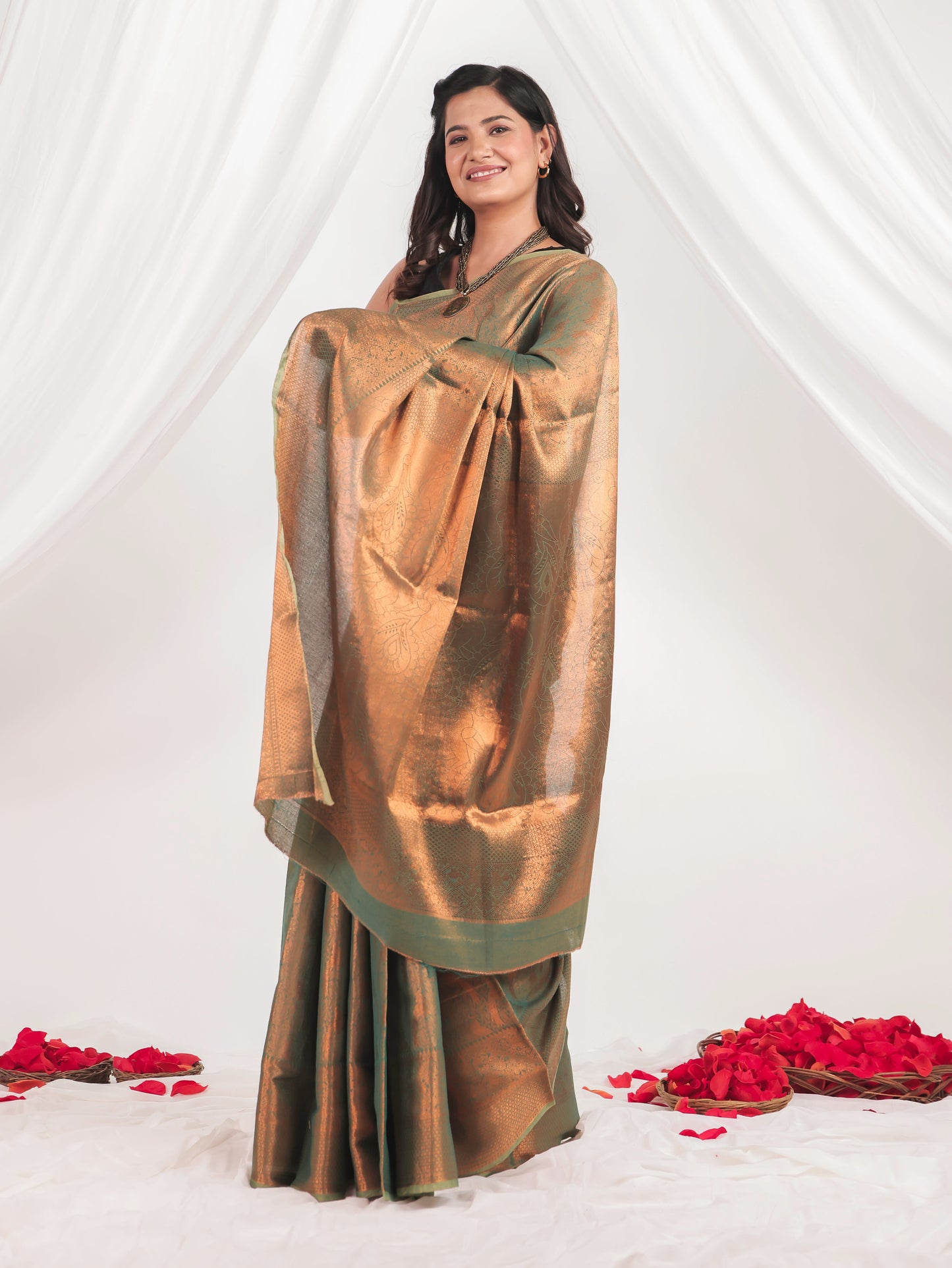 Gold Tissue Gold Saree