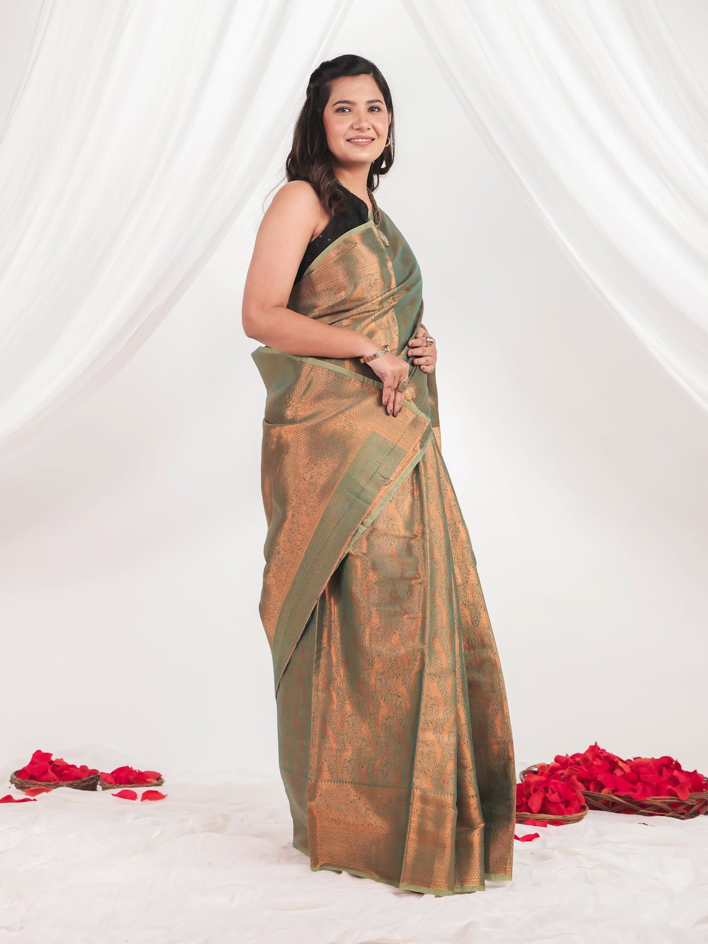 Gold Tissue Gold Saree