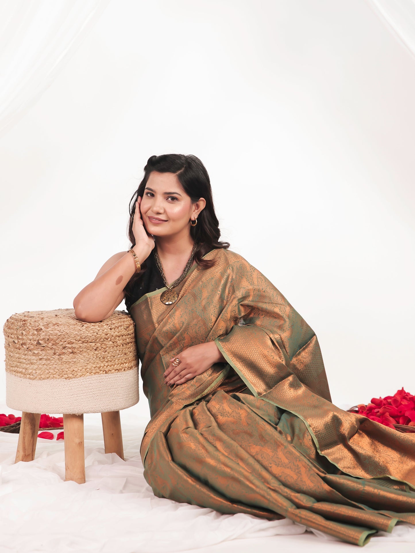 Gold Tissue Gold Saree