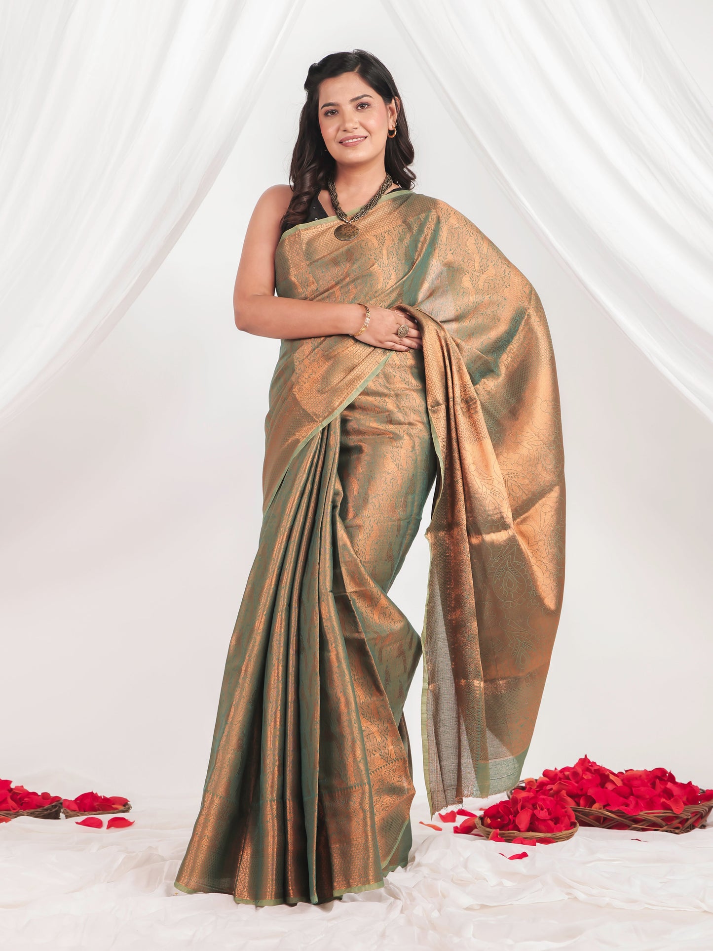 Gold Tissue Gold Saree