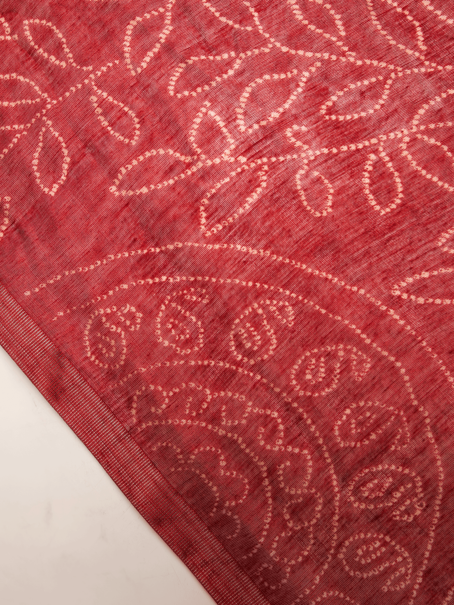 Chanderi Bandhani Maroon Saree