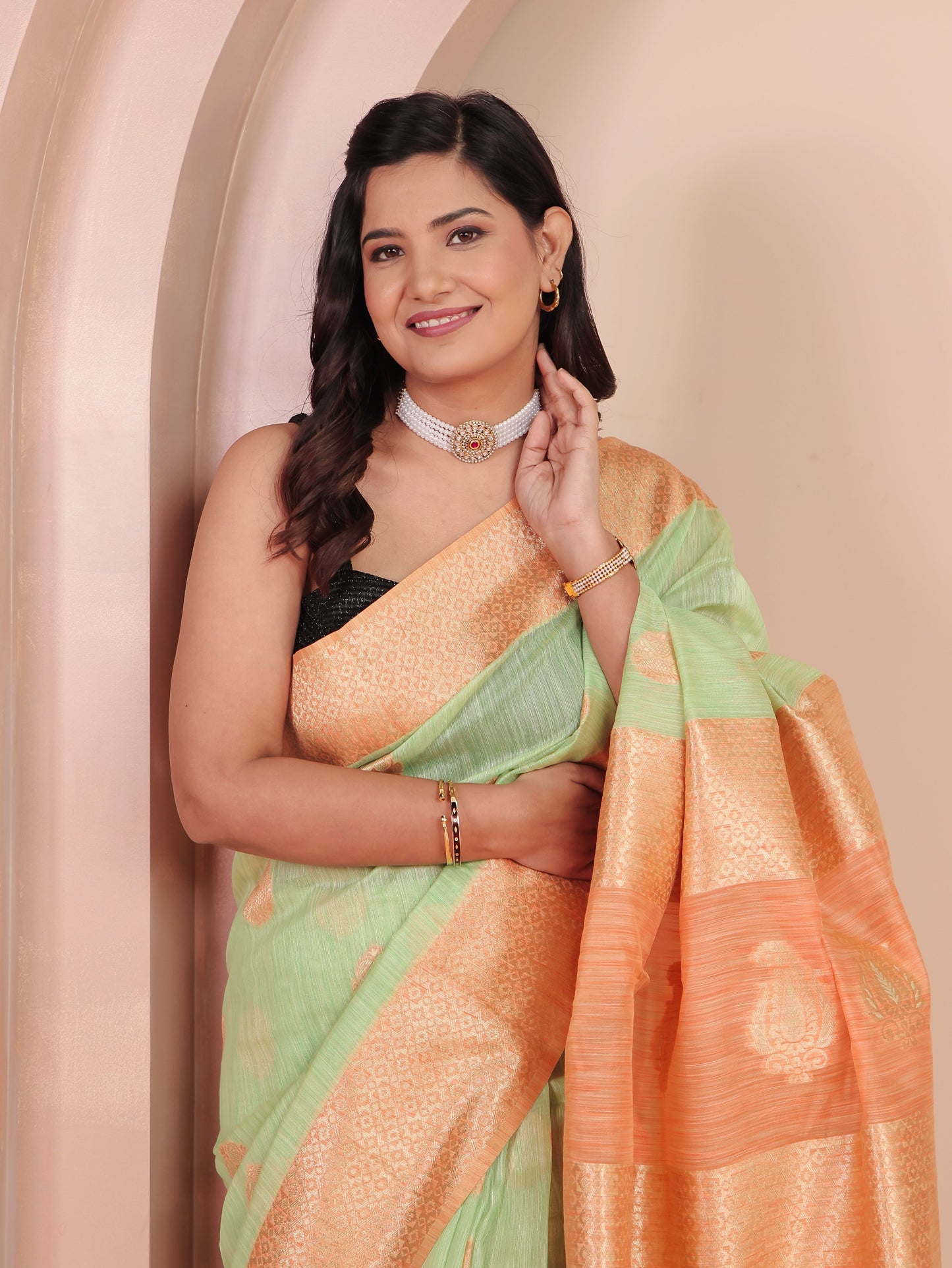 Brocade Green Saree