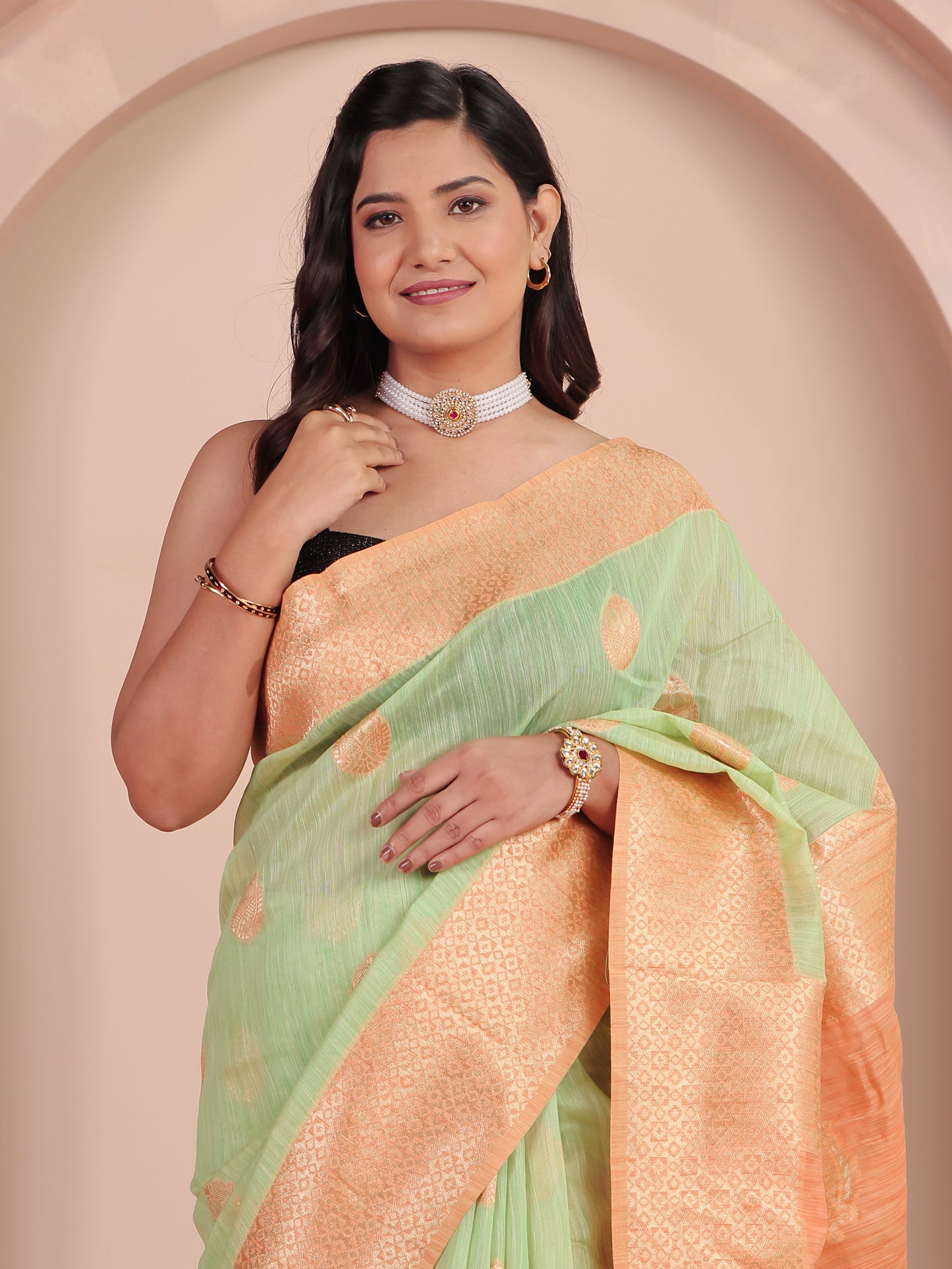 Brocade Green Saree