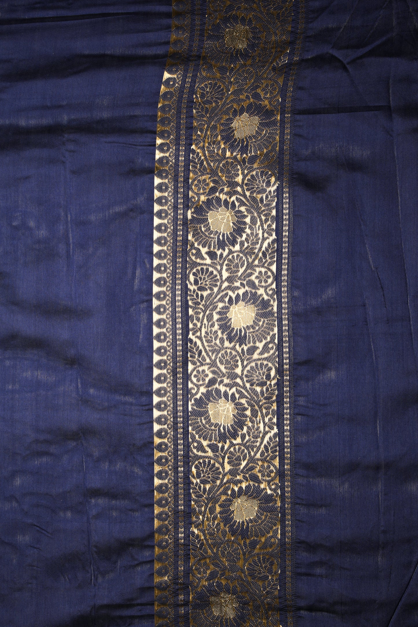 Brocade Navy Blue Saree