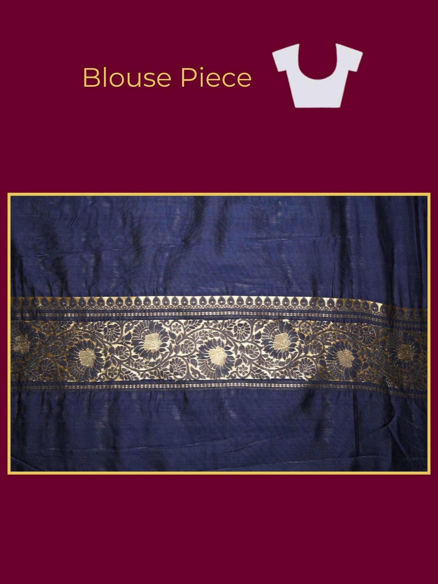 Brocade Navy Blue Saree