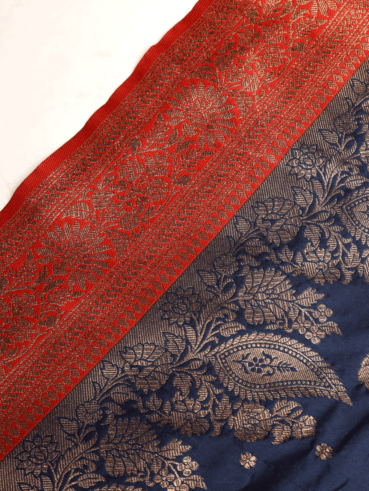Brocade Navy Blue Saree
