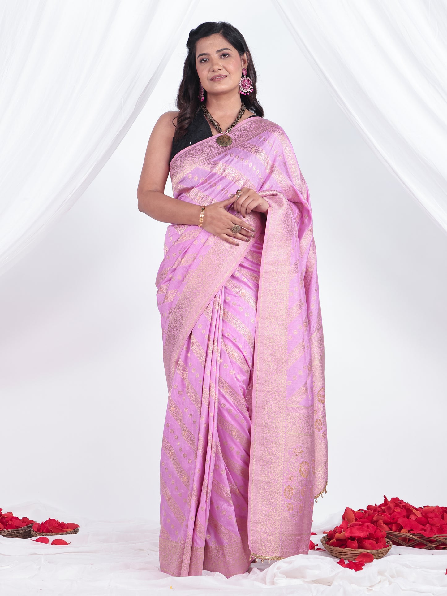 Brocade Pink Saree