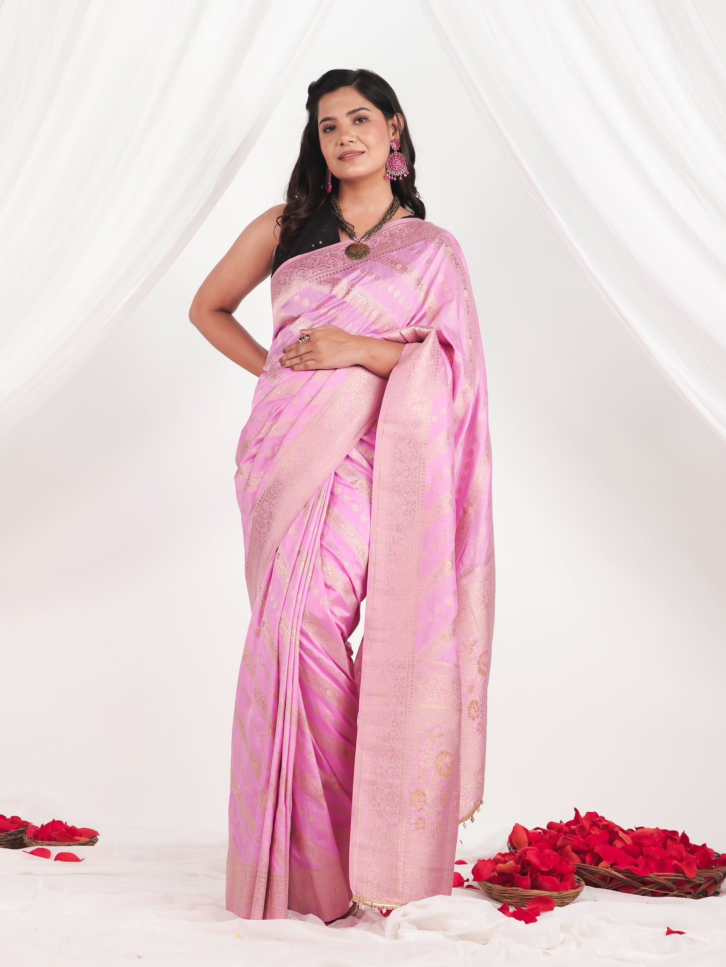 Brocade Pink Saree