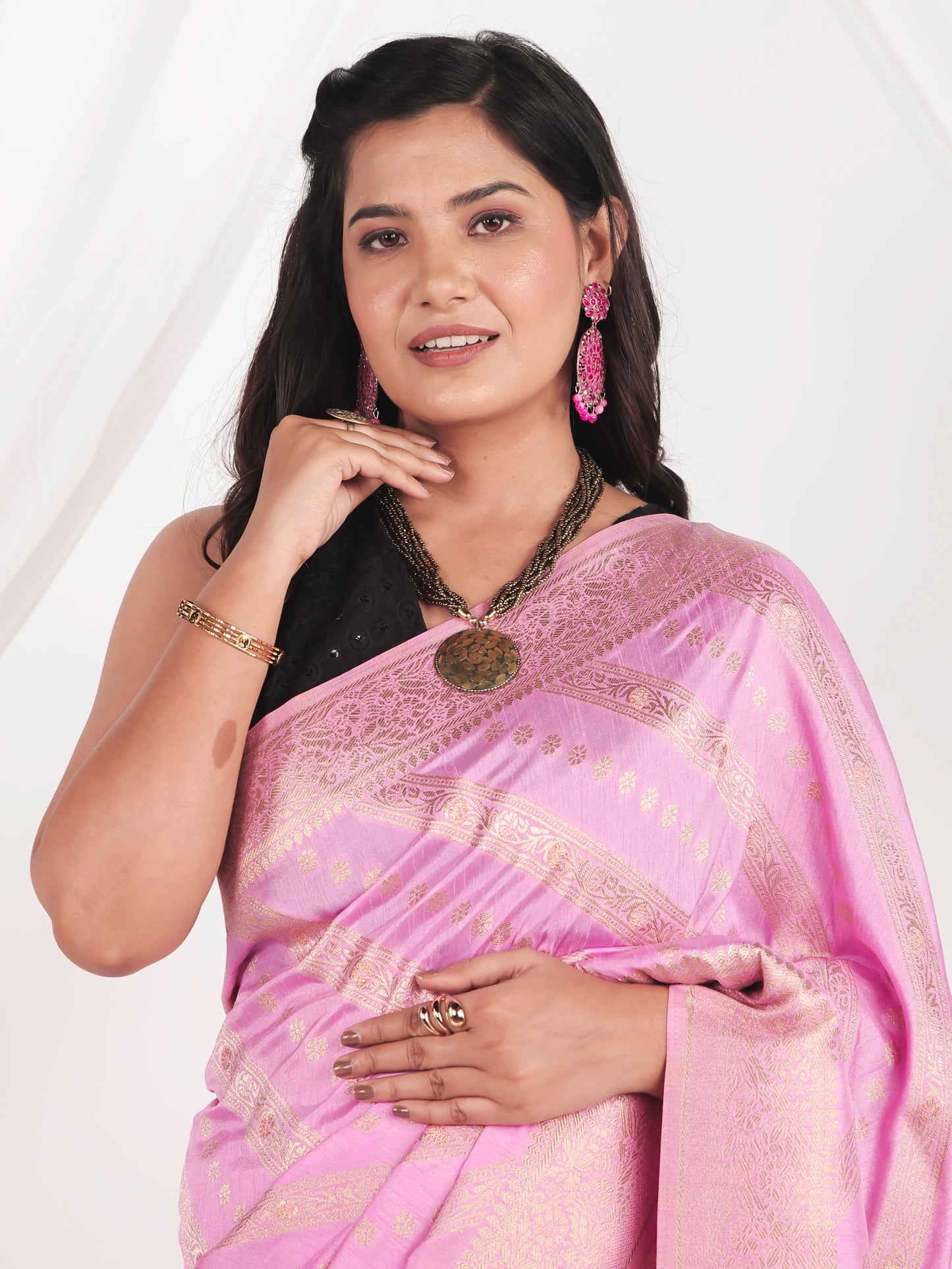 Brocade Pink Saree