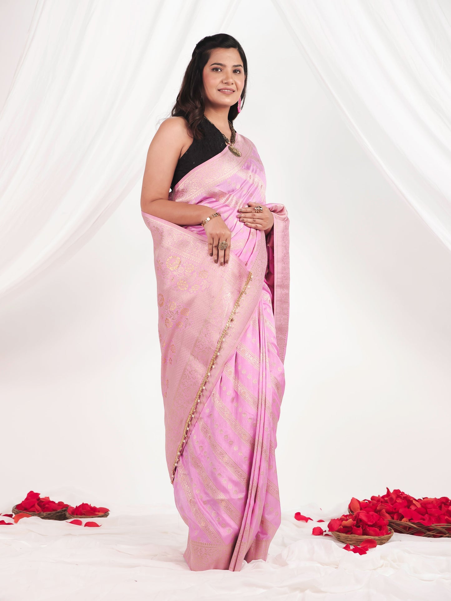 Brocade Pink Saree
