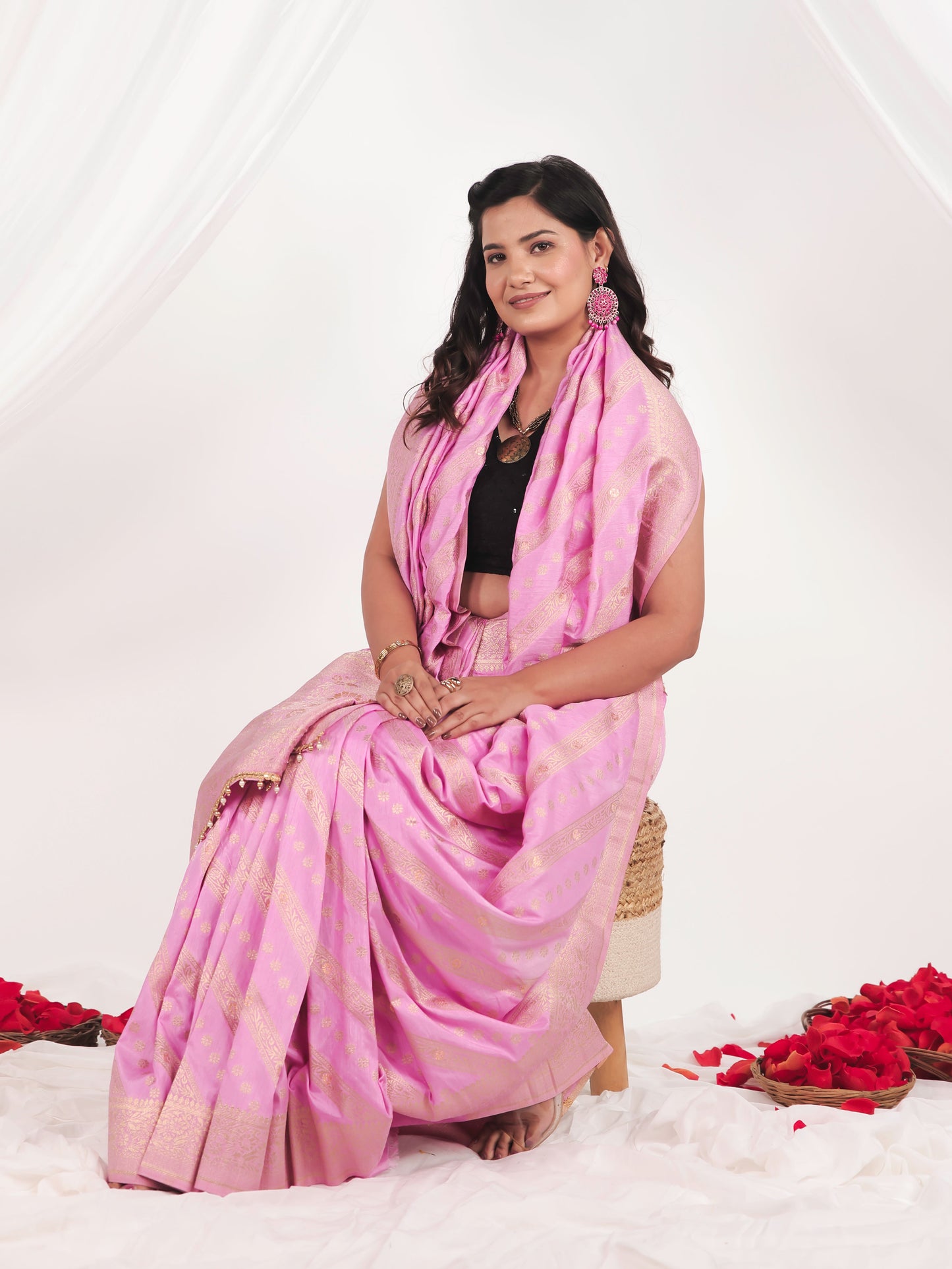 Brocade Pink Saree