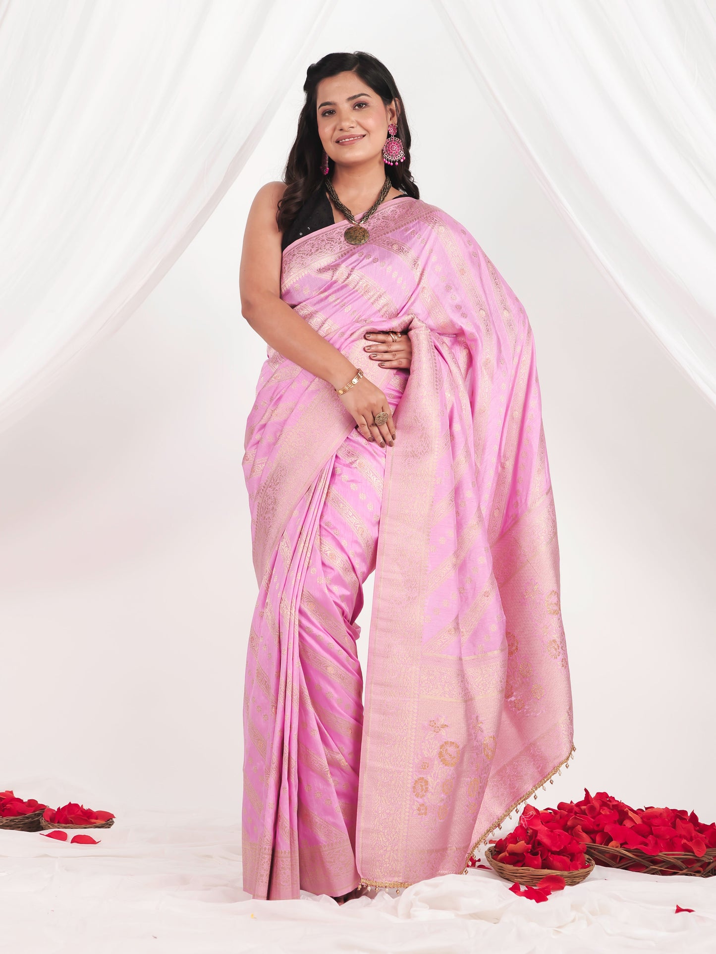 Brocade Pink Saree