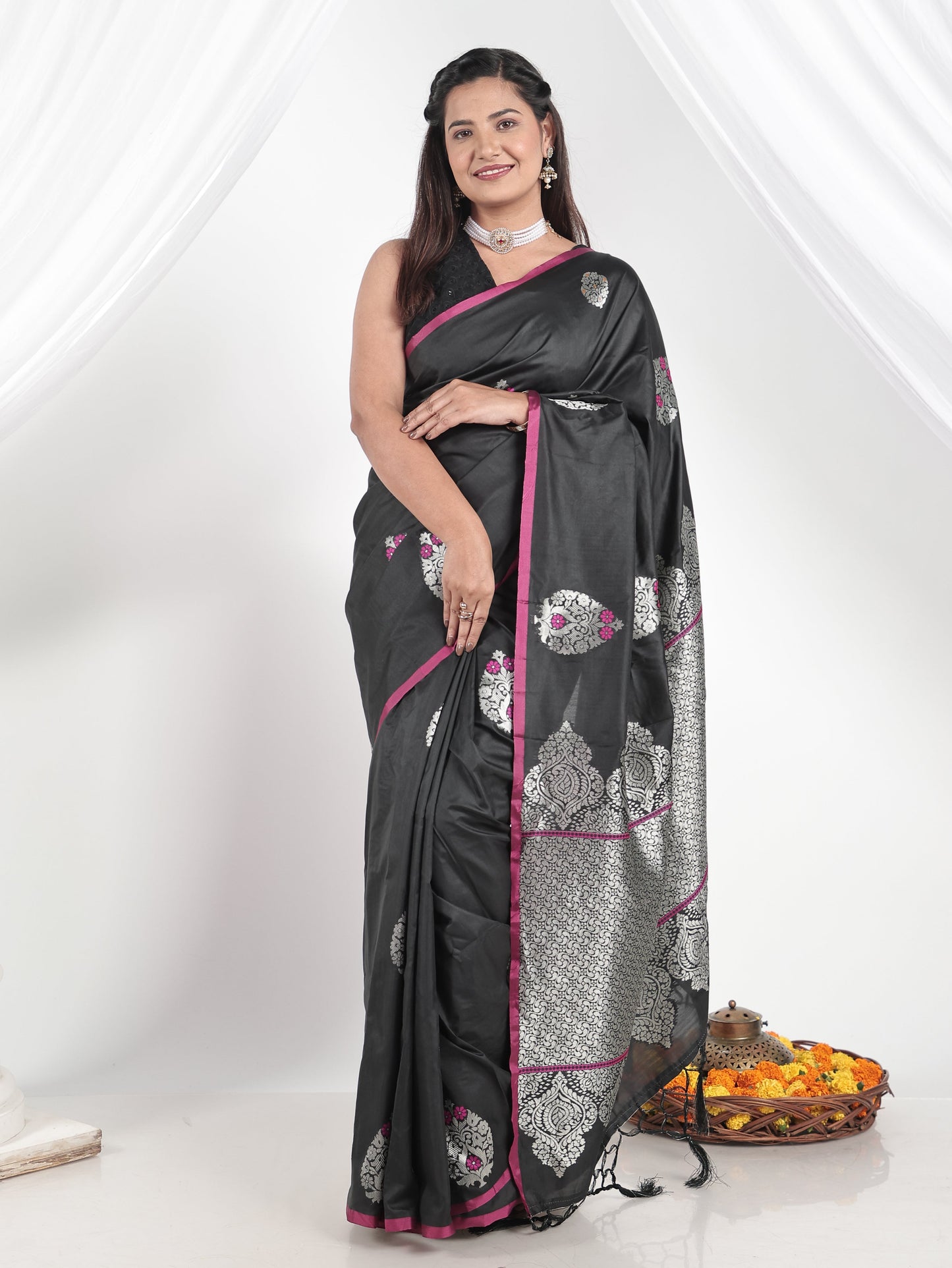 Brocade Black Saree