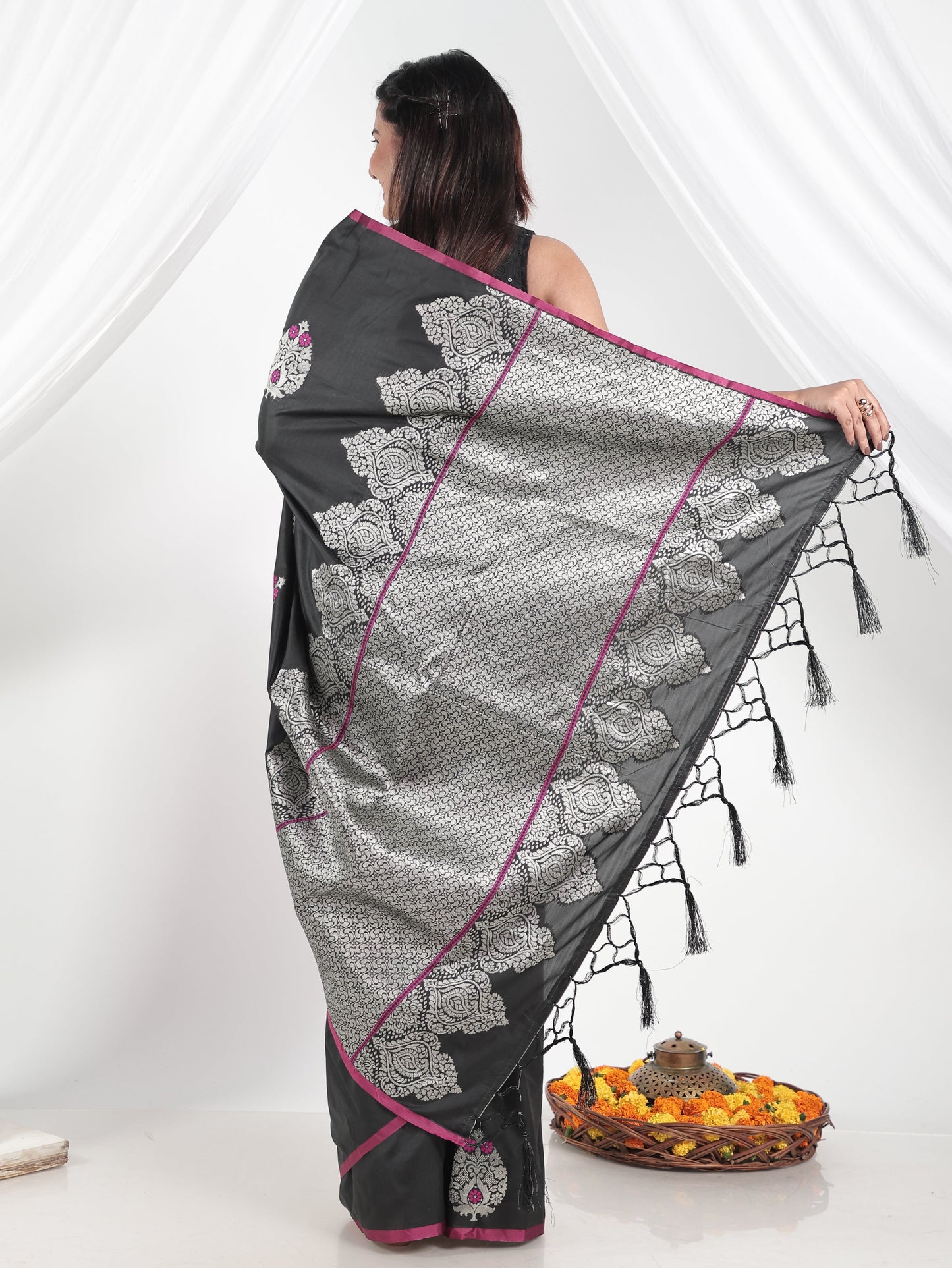Brocade Black Saree