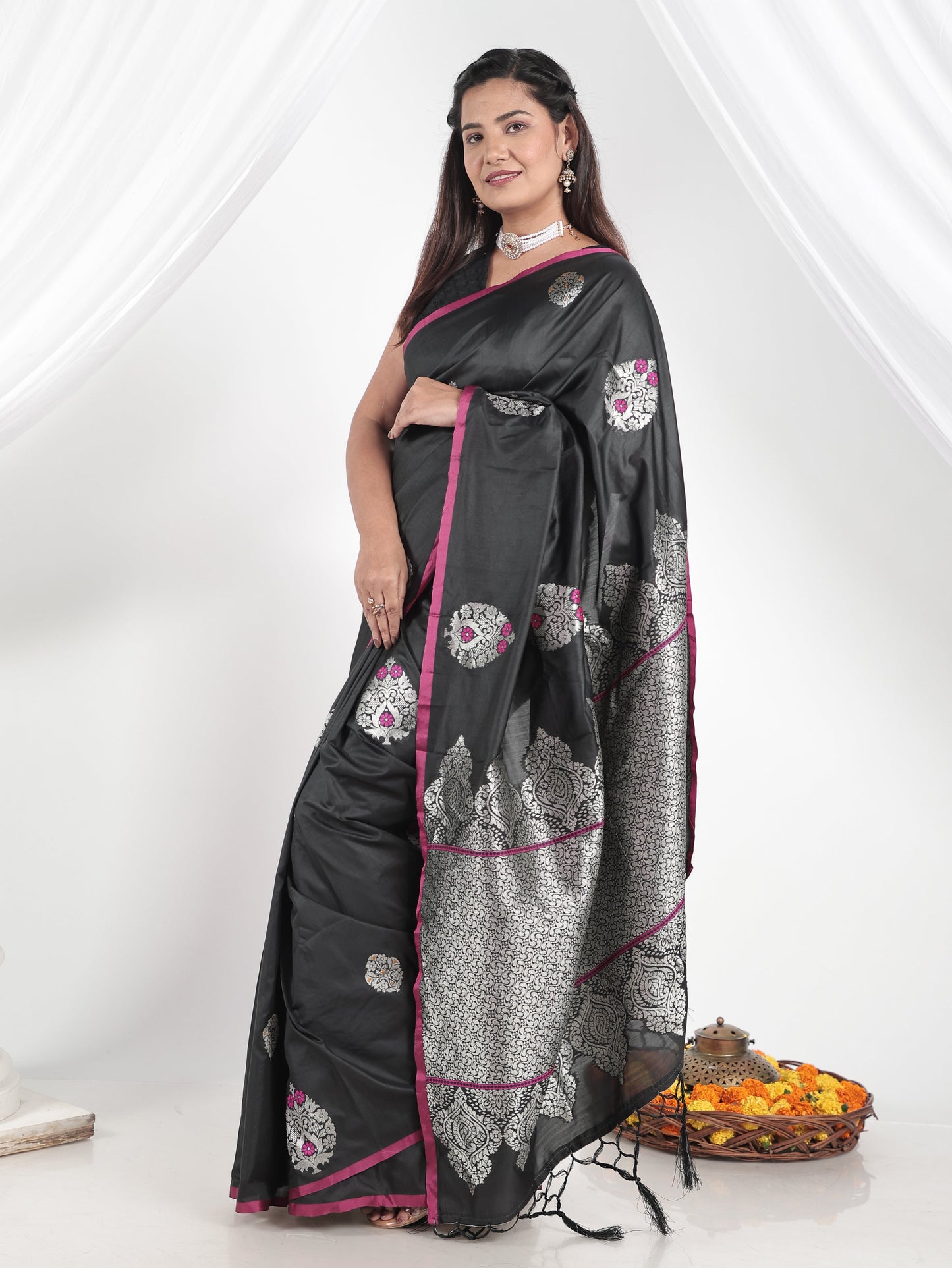 Brocade Black Saree