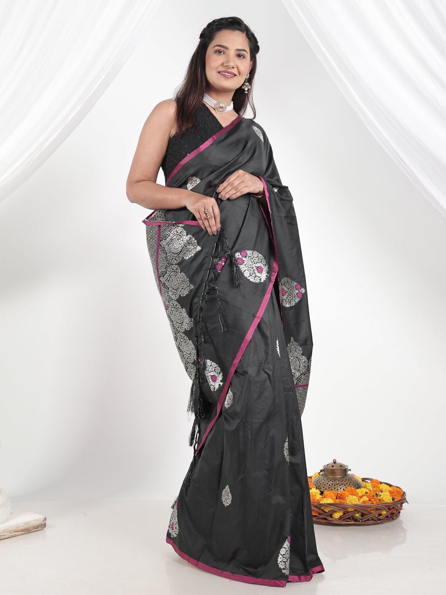 Brocade Black Saree