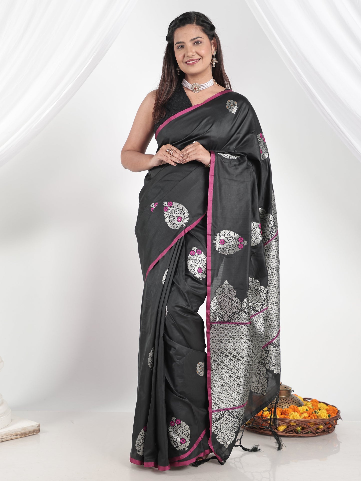 Brocade Black Saree