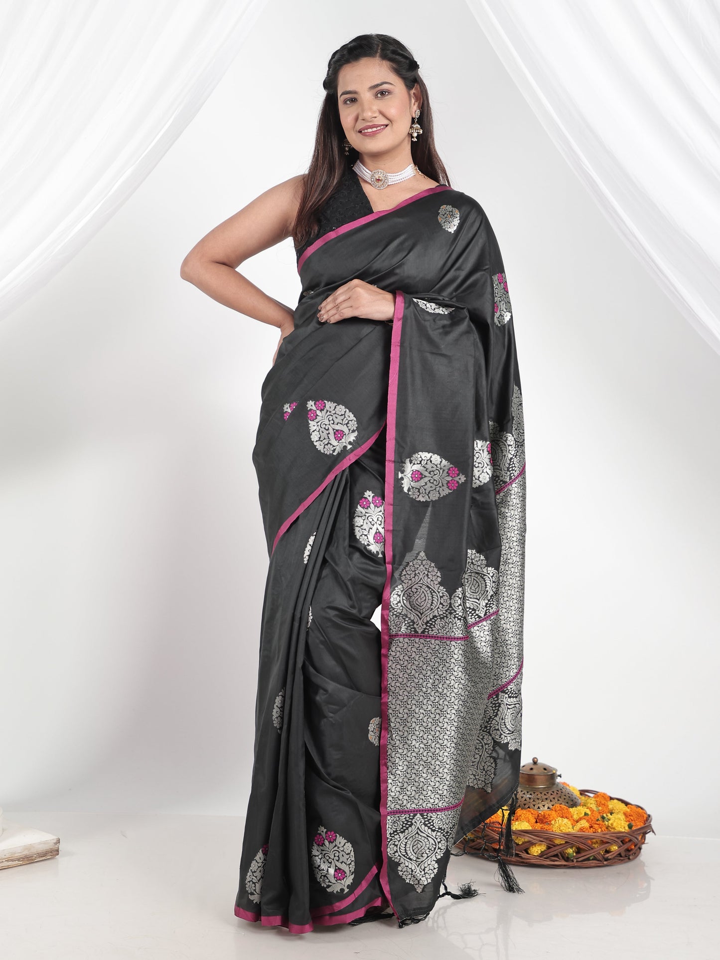 Brocade Black Saree