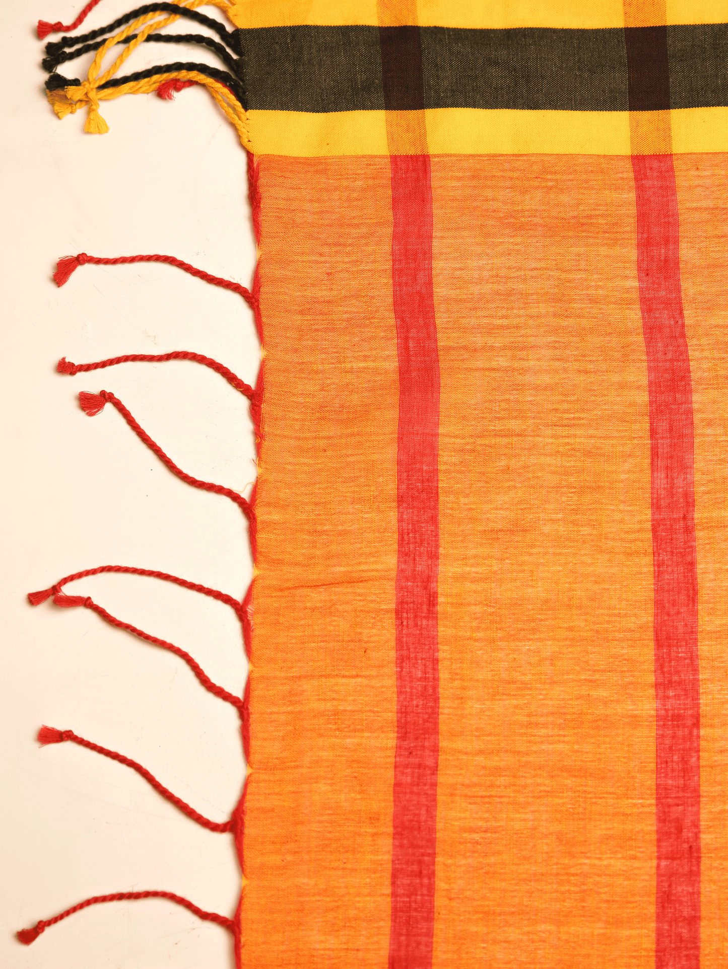 Soft Cotton Solid Red Saree