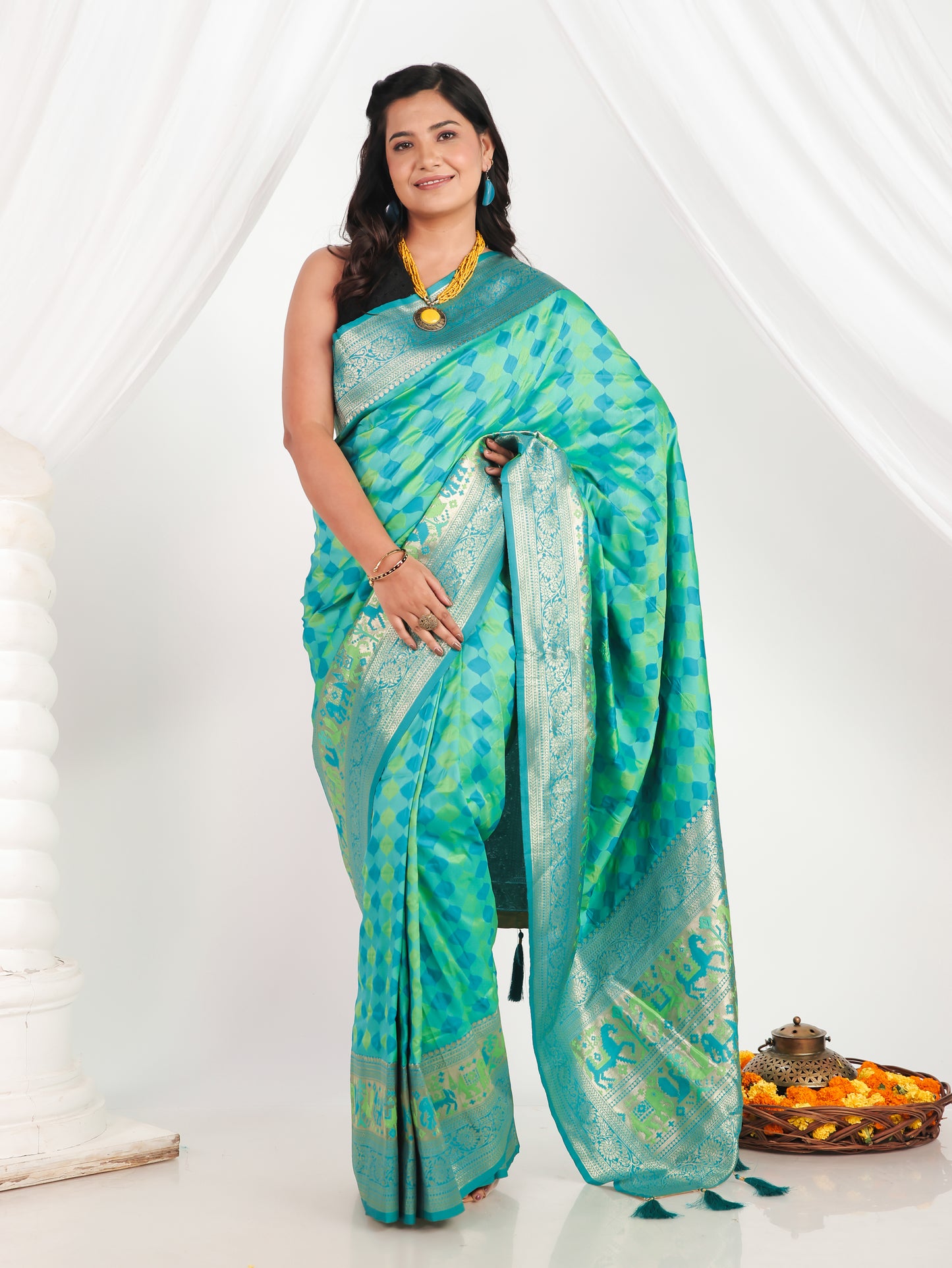 Brocade Green Saree