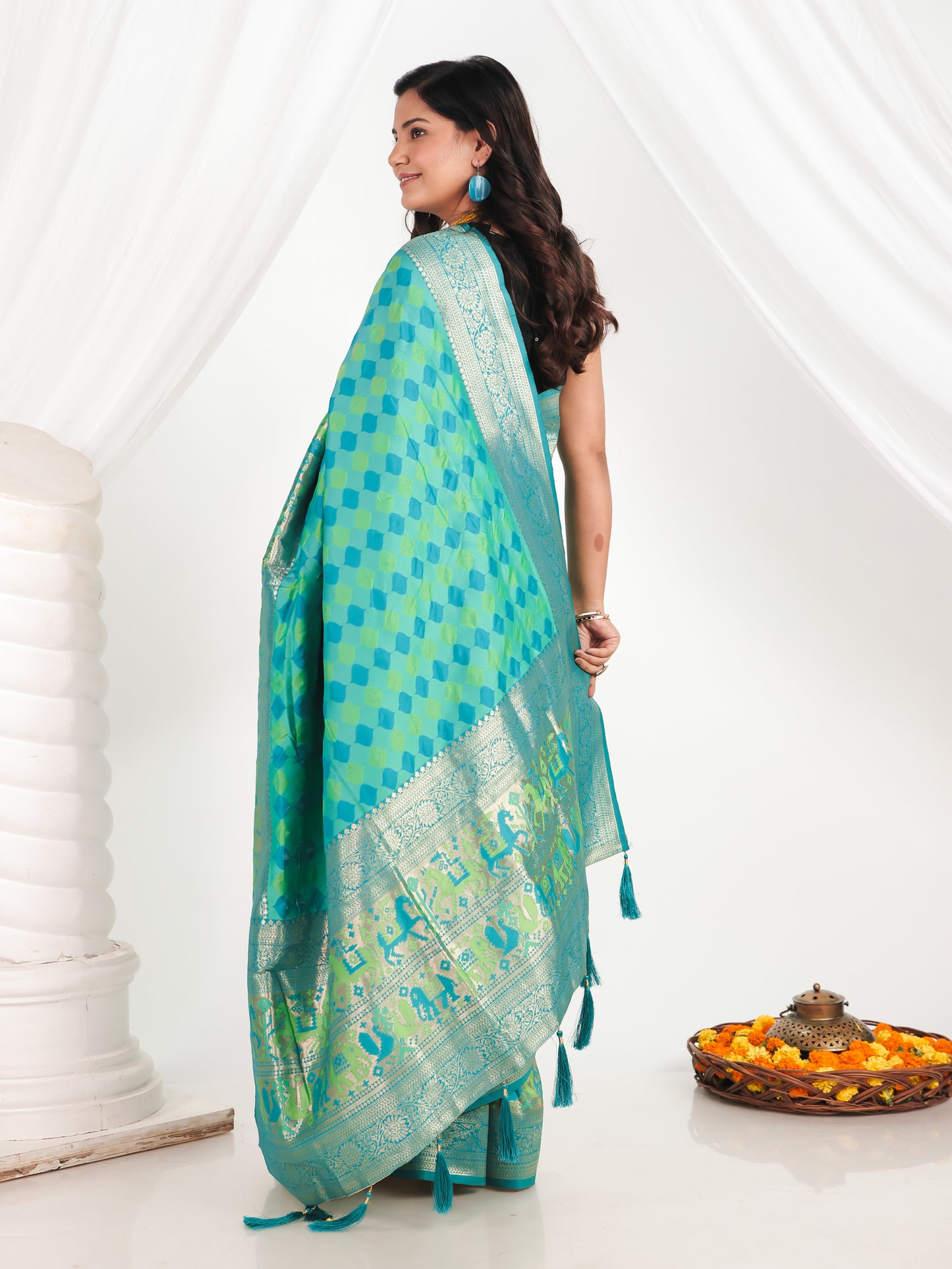 Brocade Green Saree