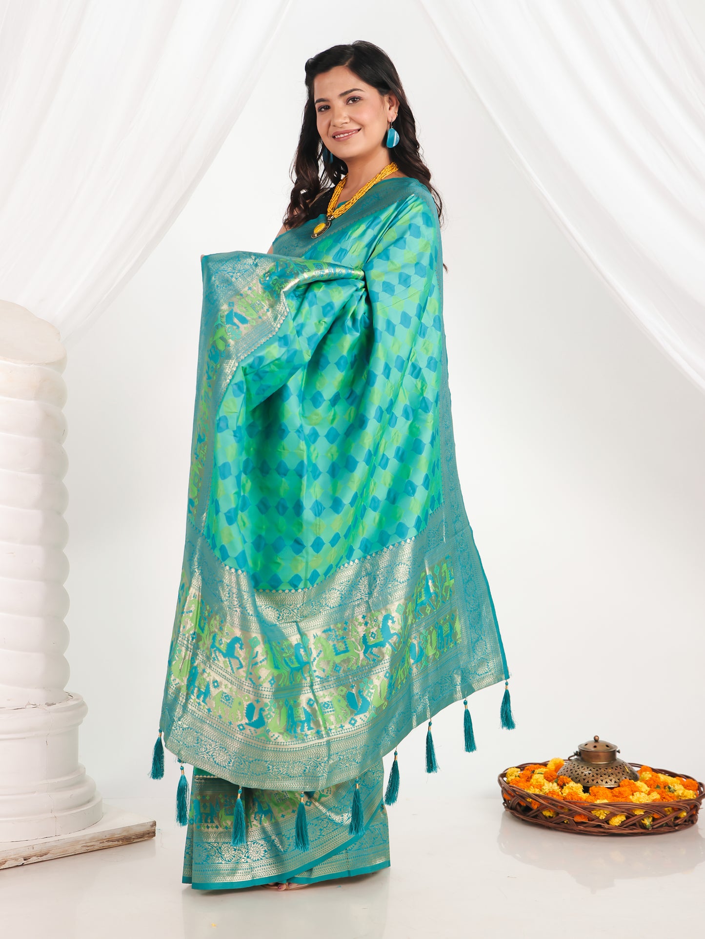 Brocade Green Saree