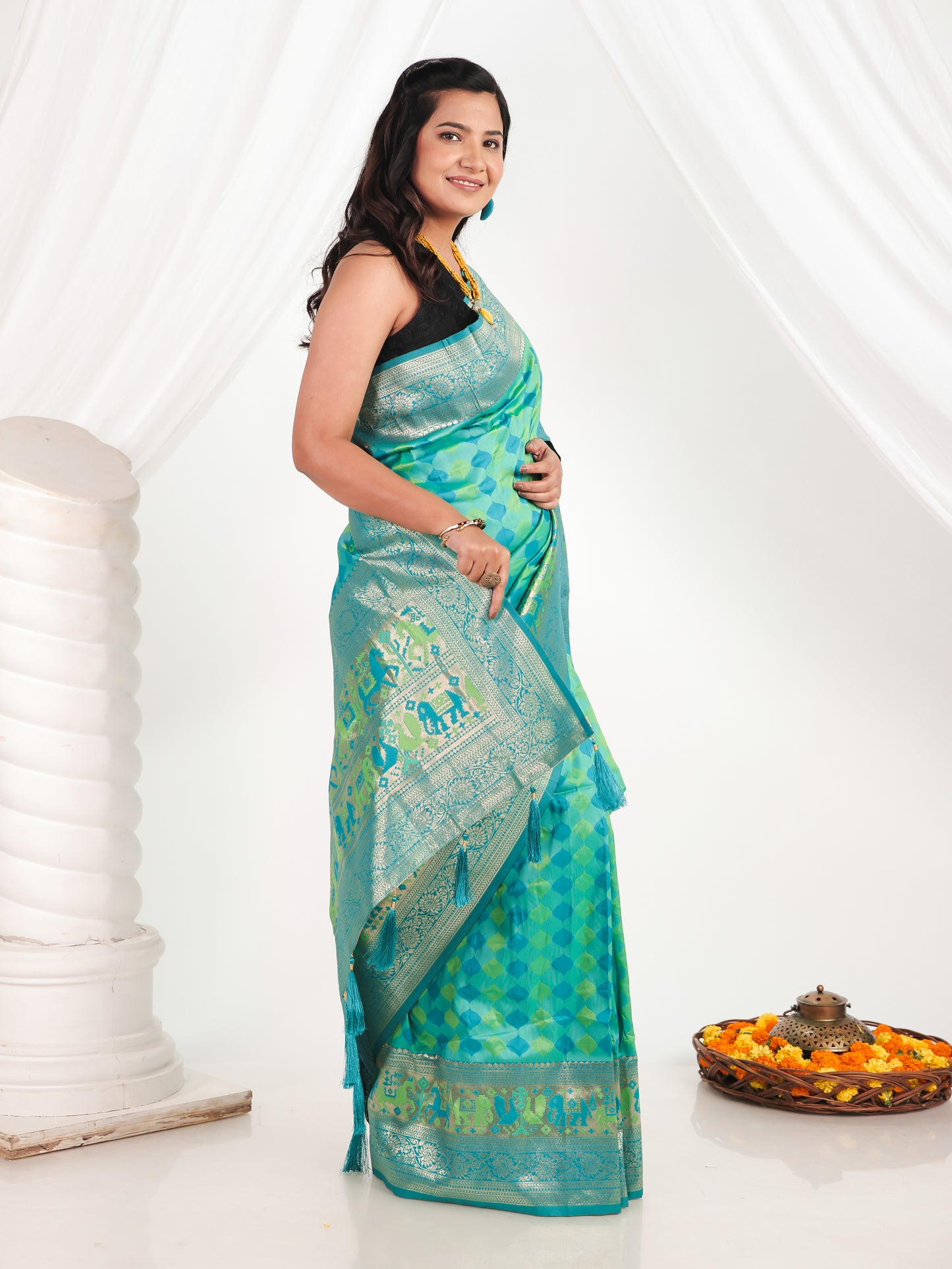 Brocade Green Saree