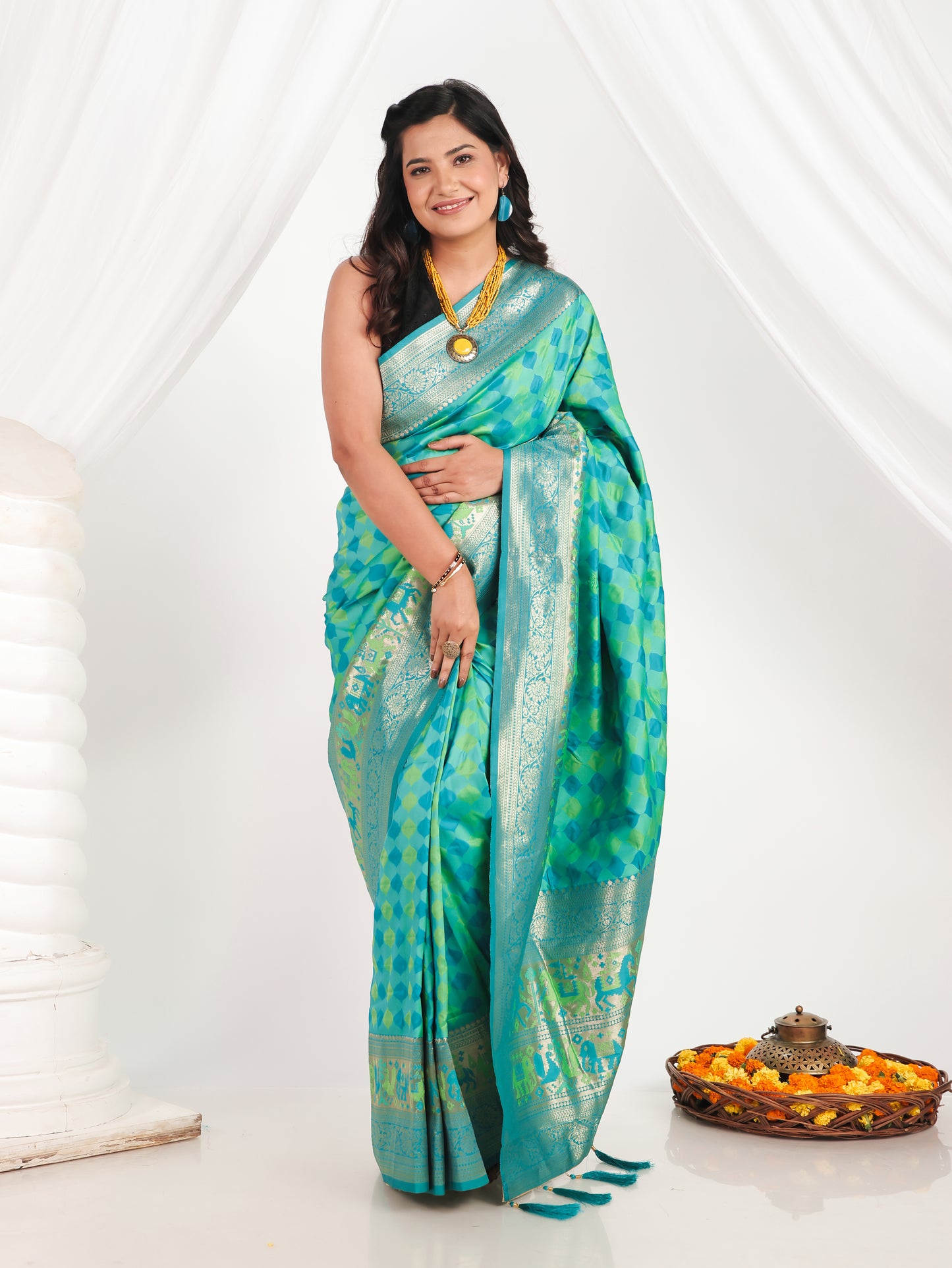 Brocade Green Saree