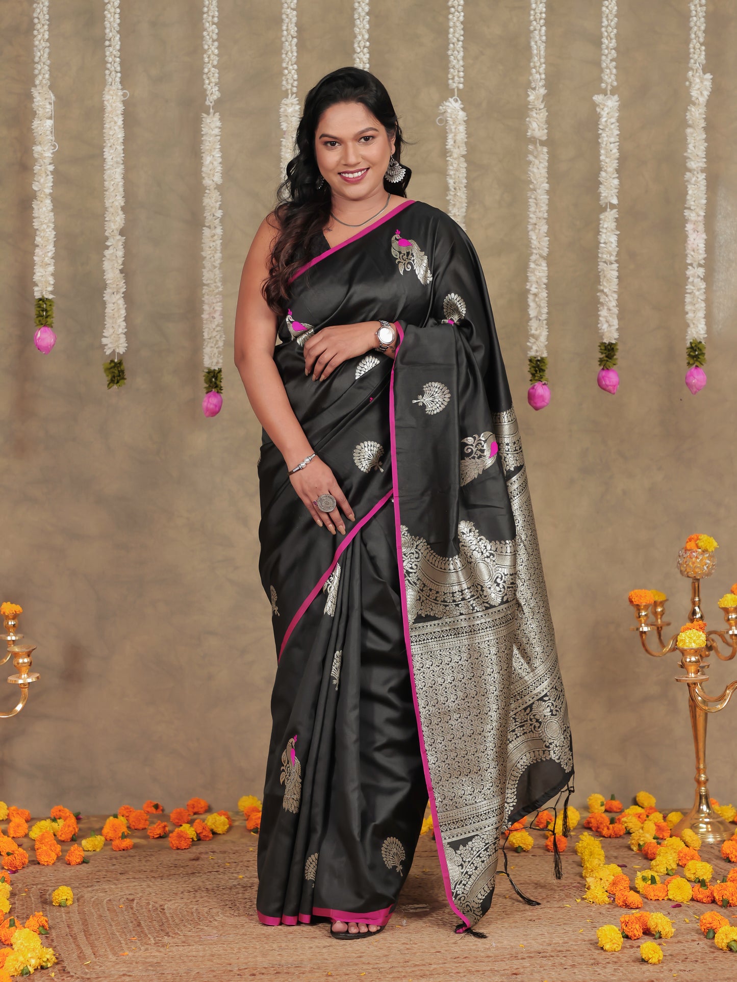Brocade Black Saree