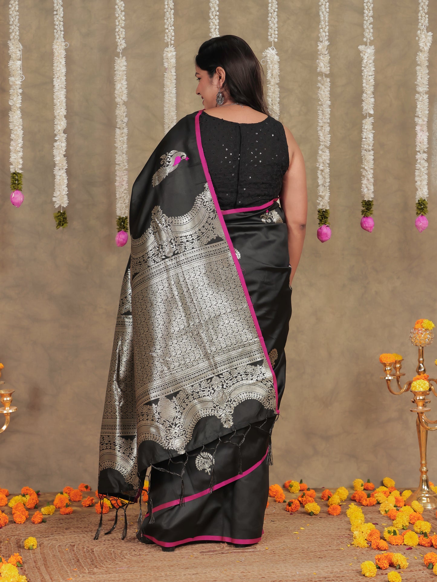 Brocade Black Saree
