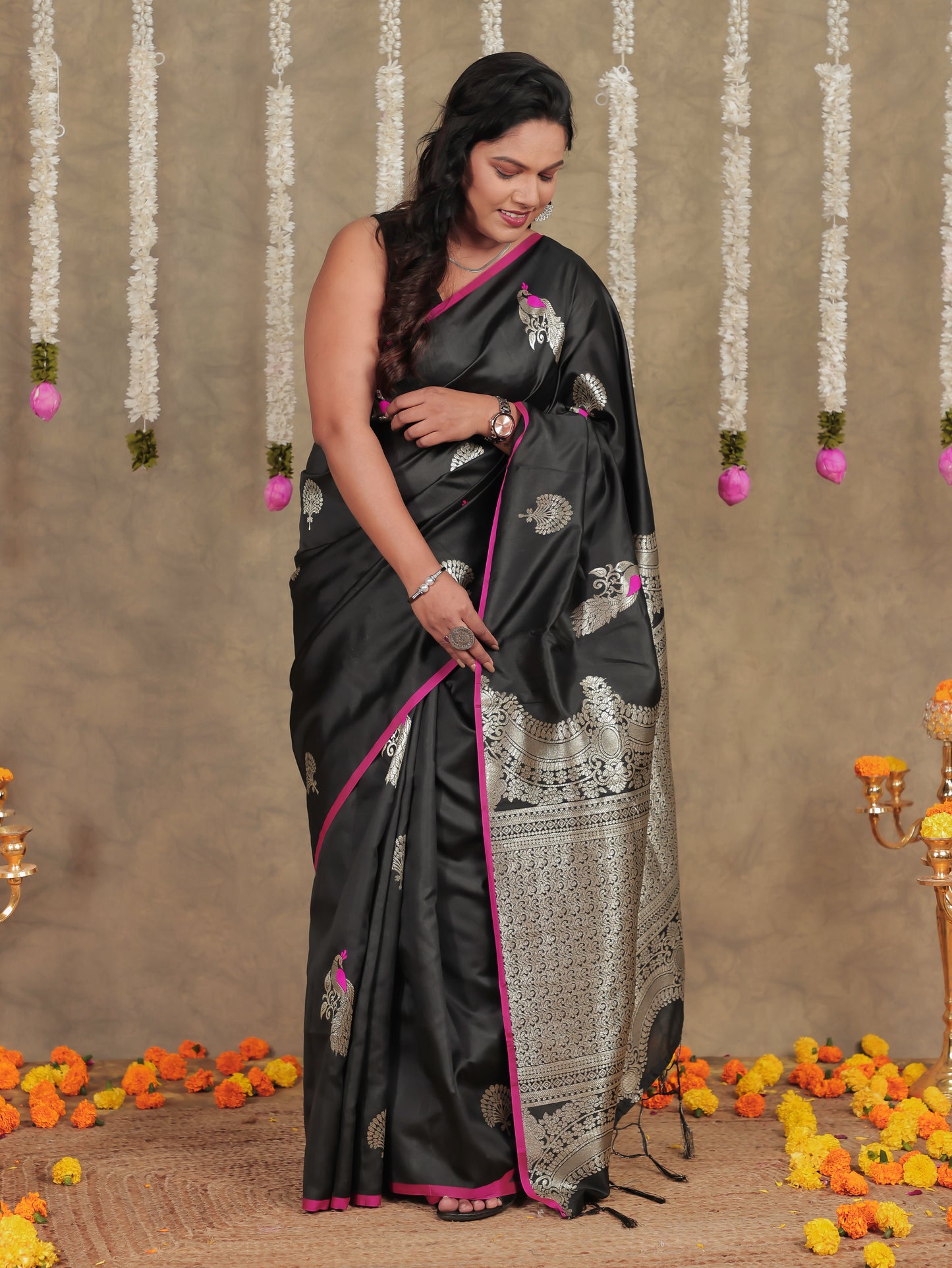 Brocade Black Saree