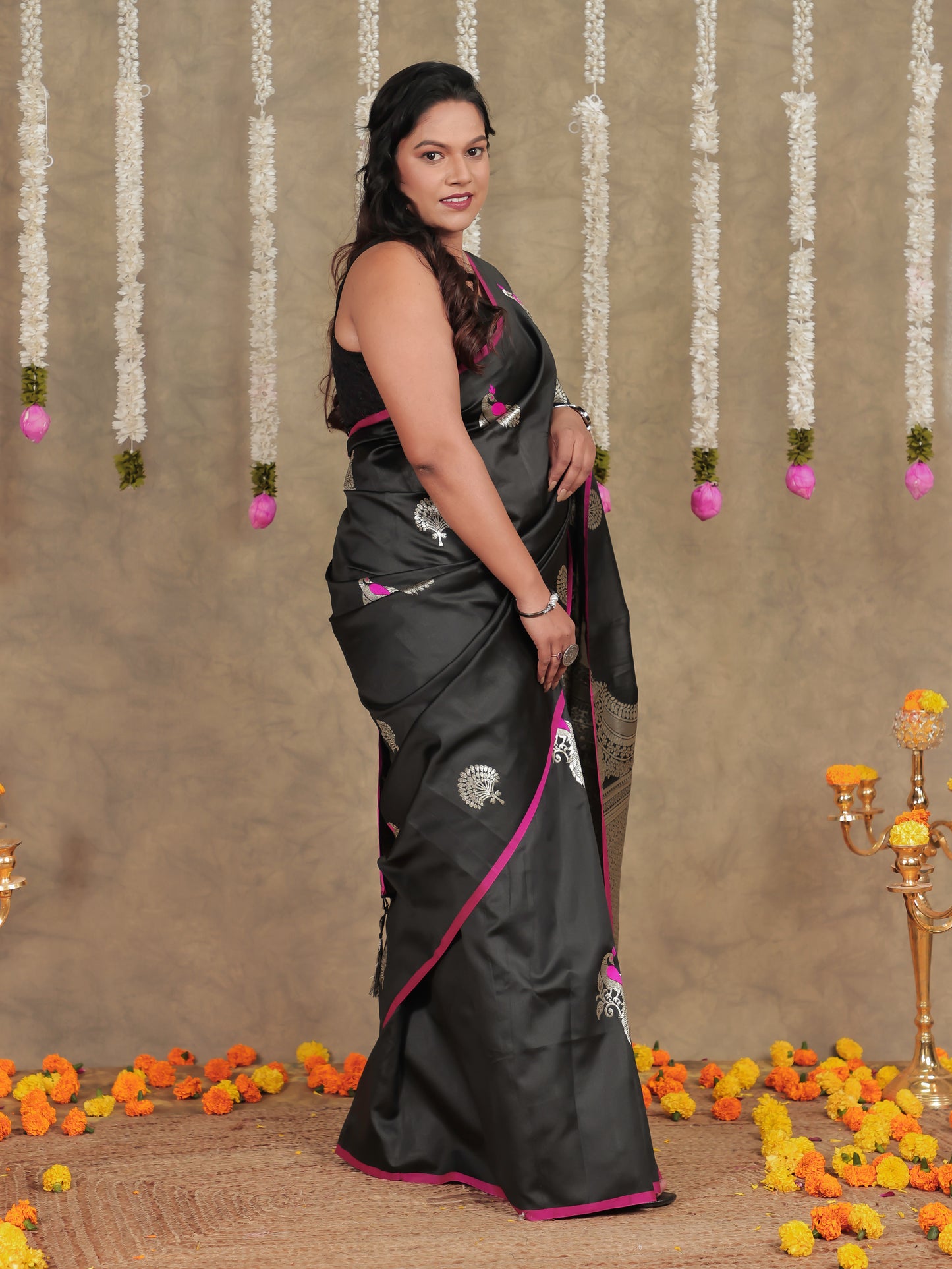 Brocade Black Saree