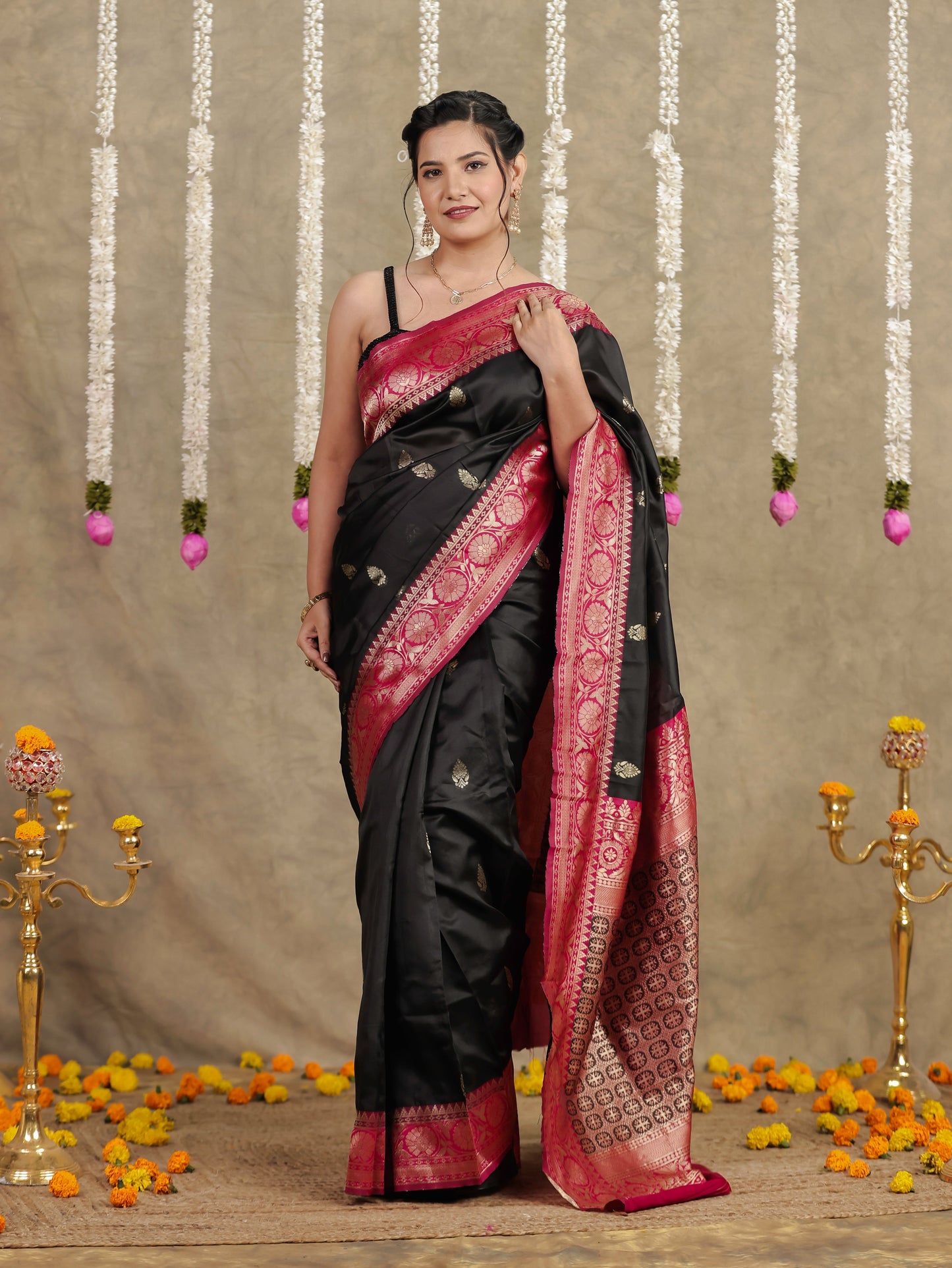 Brocade Black Saree