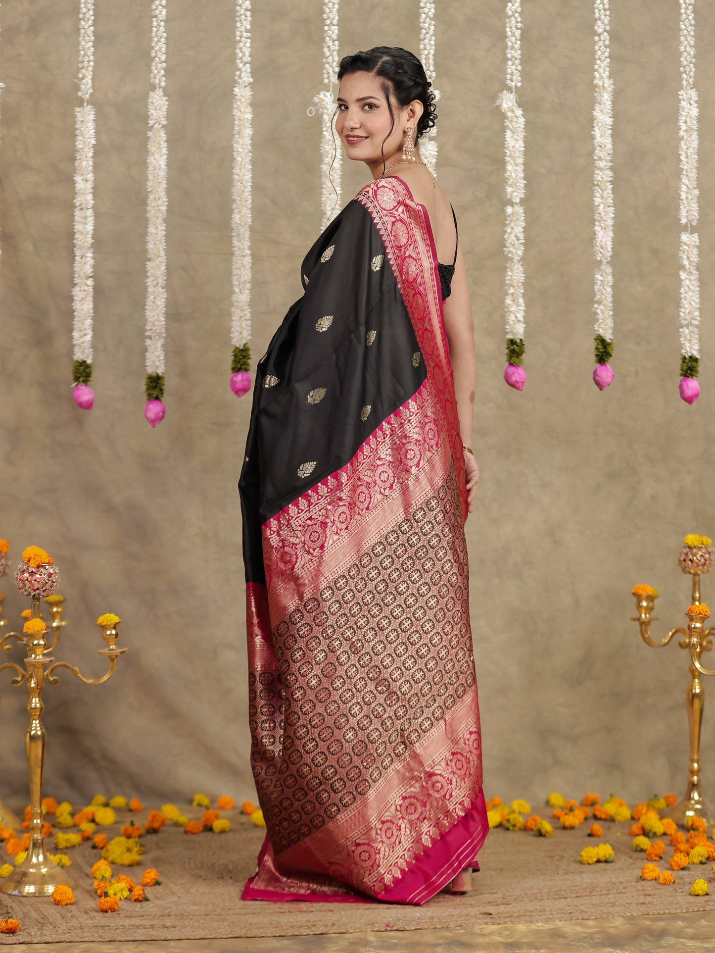 Brocade Black Saree