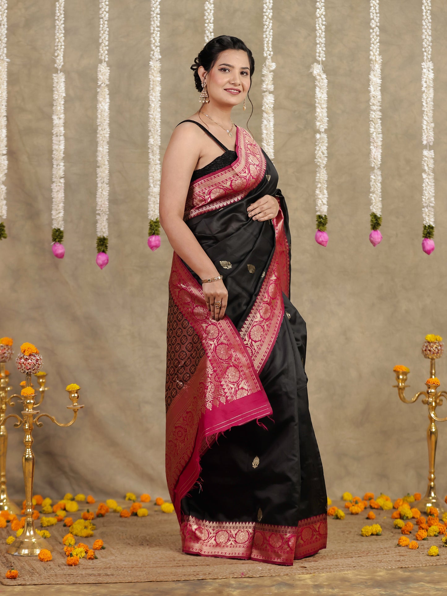 Brocade Black Saree