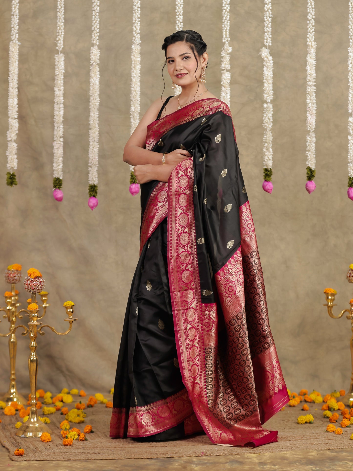 Brocade Black Saree