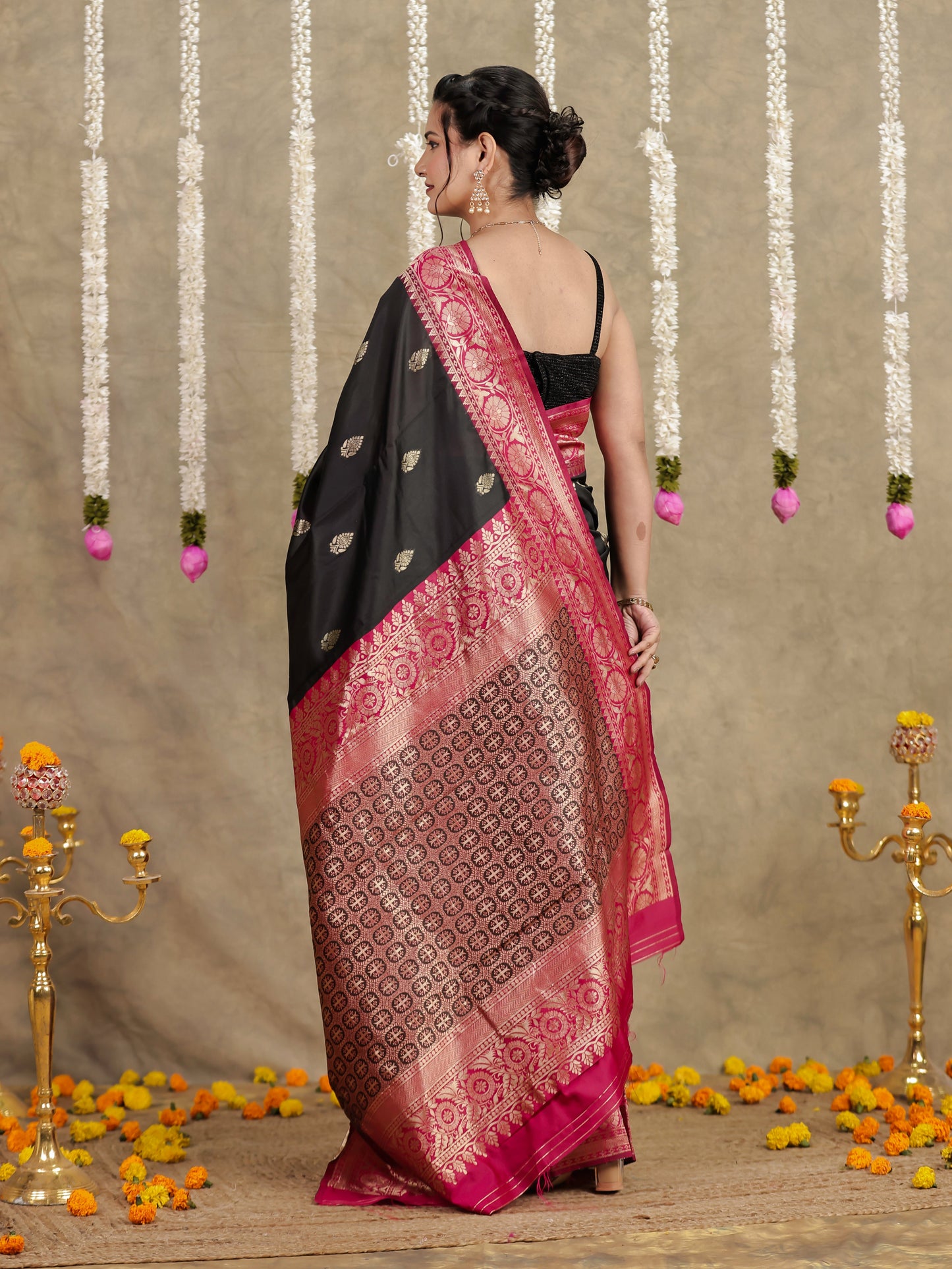 Brocade Black Saree