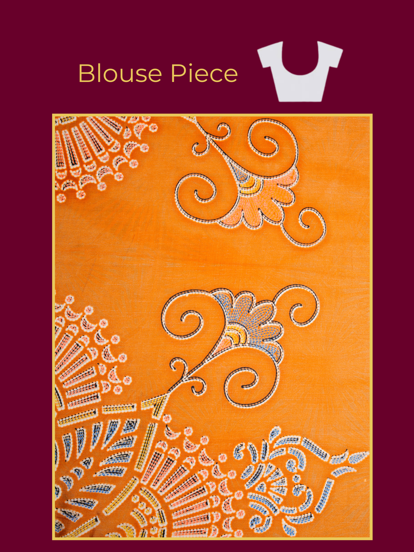 Chinon Chiffon Abstract Rust Orange Saree