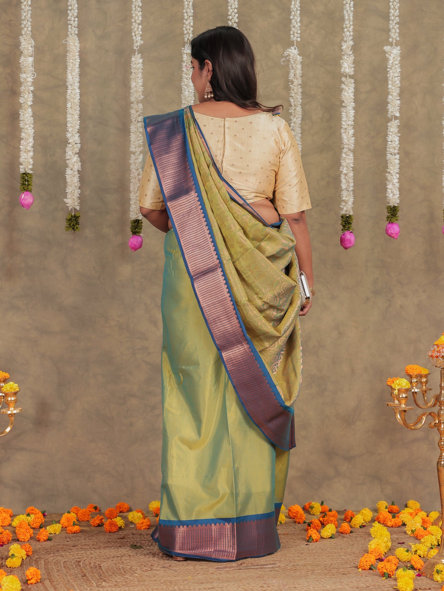 Brocade Green Saree